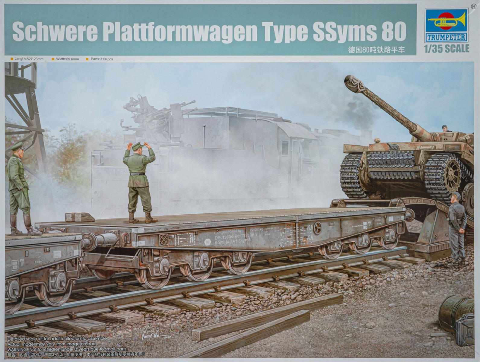 Trumpeter TRU00221 Schwere Plattformwagen Type SSyms 80, model kit