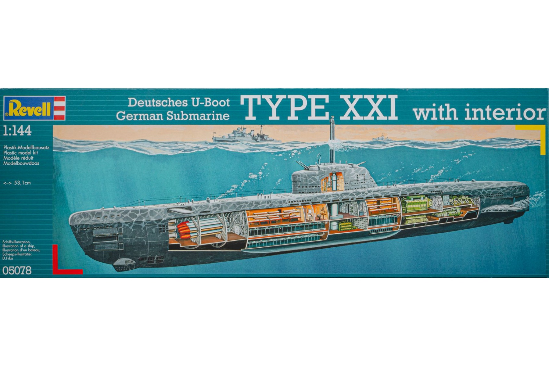 Revell RE05078 Deutsches U-Boot German Submarine Type XXI w/ interior, model kit