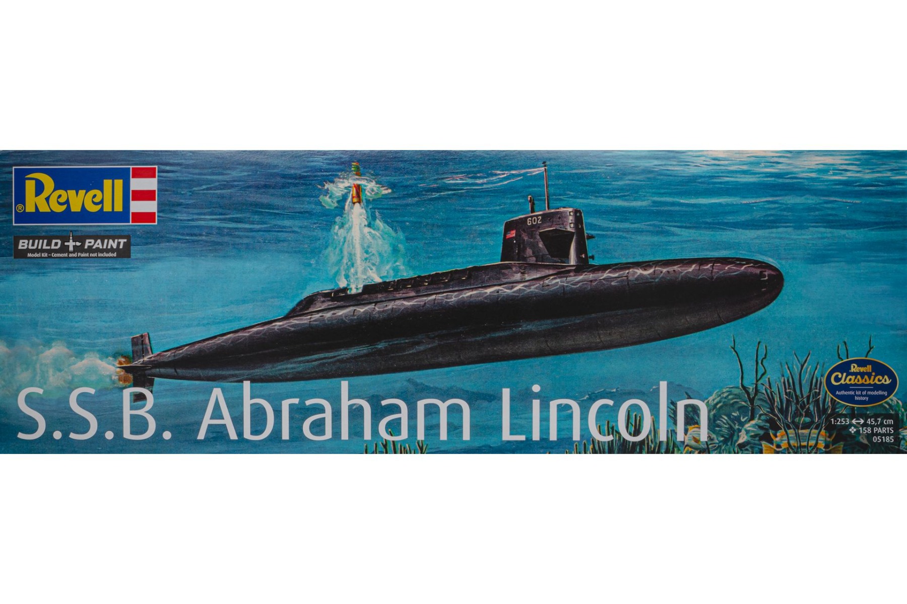 Revell RE05185 S.S.B. Abraham Lincoln submarine (w. interior), model kit