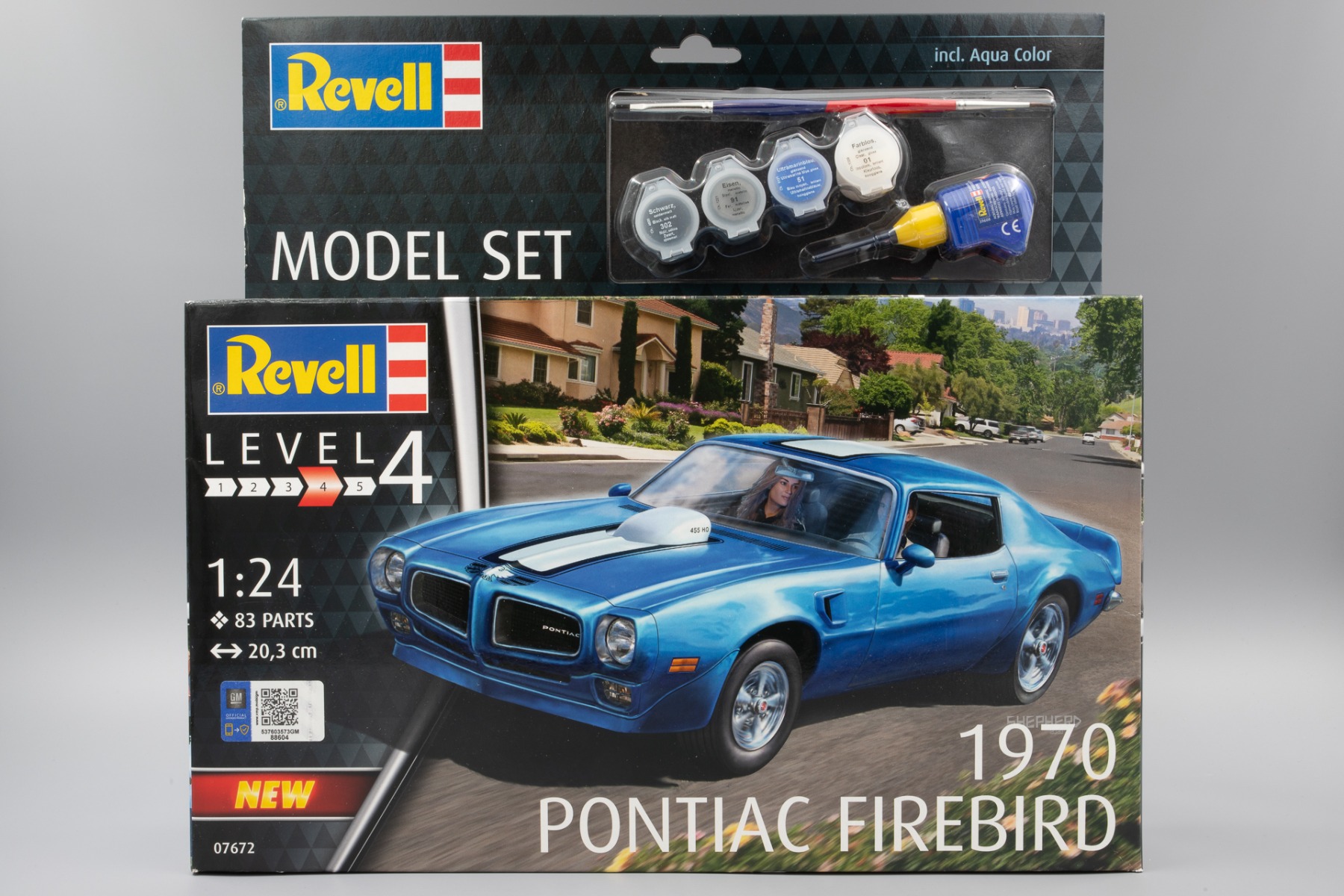 Revell RE67672 Pontiac Firebird, 1970, model kit (incl. glue and paints)