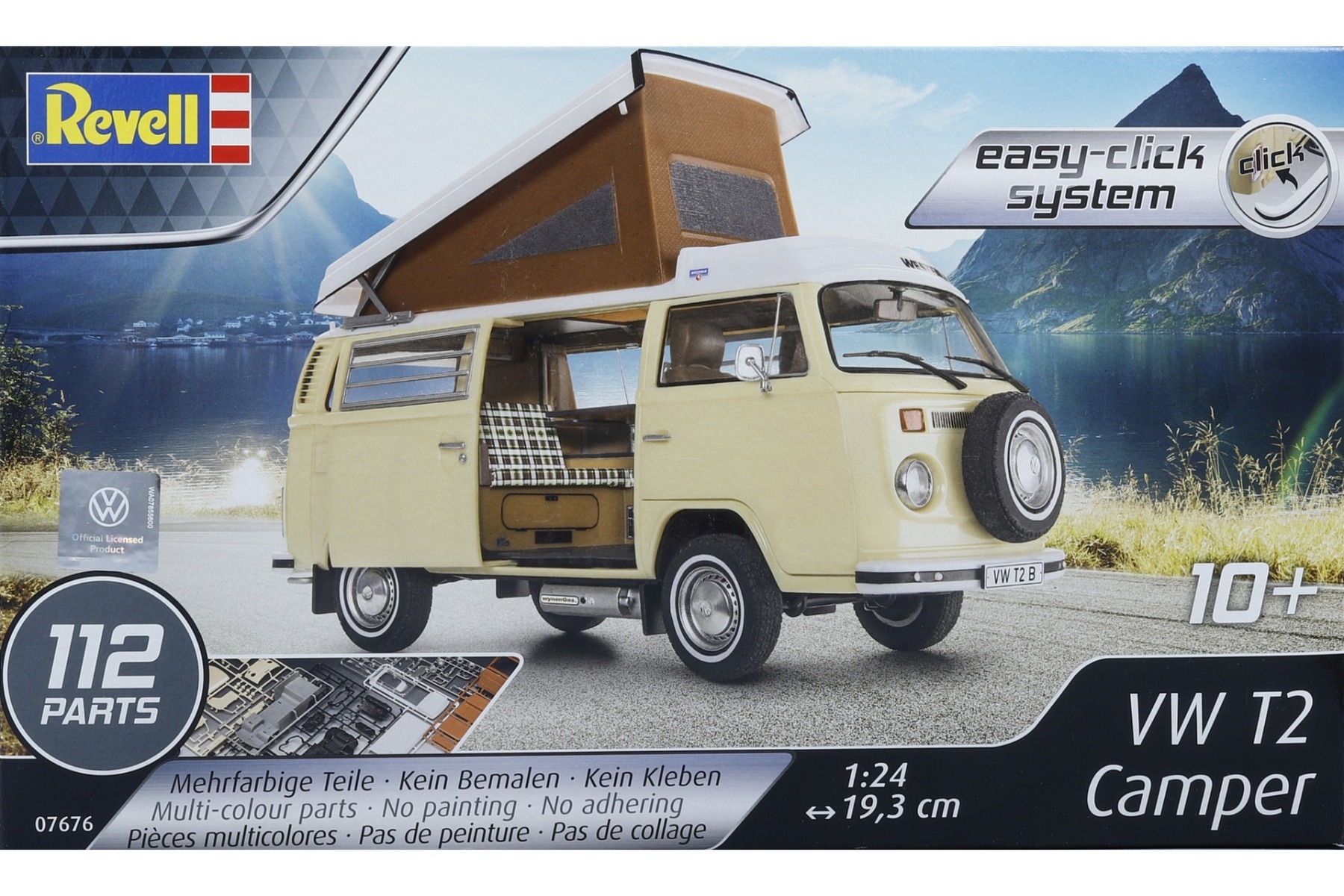 Revell RE07676 Volkswagen T2 Camper (easy click), model kit