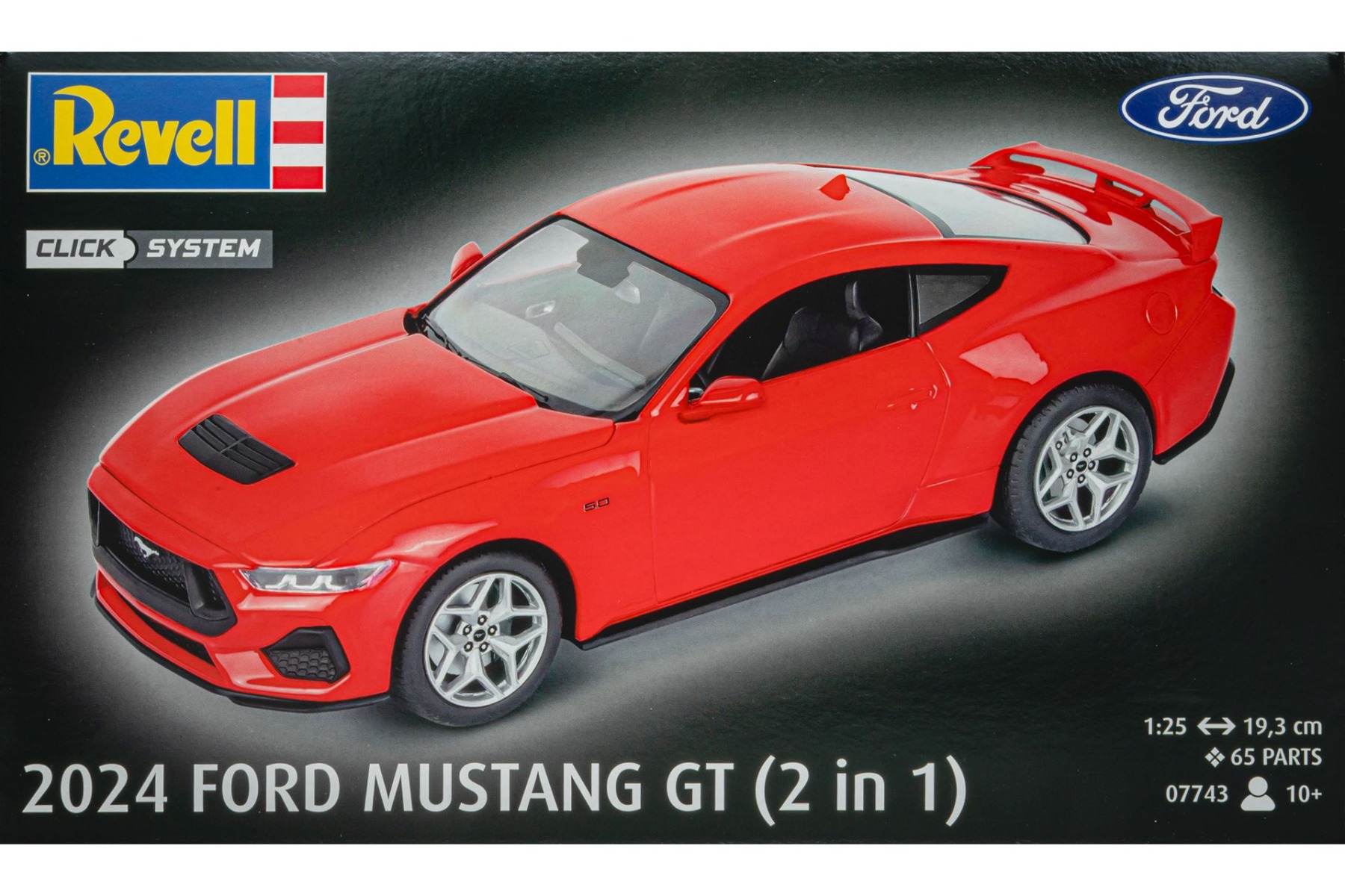 Revell RE07743 Ford Mustang GT, 2024 (2in1), easy-click system, model kit
