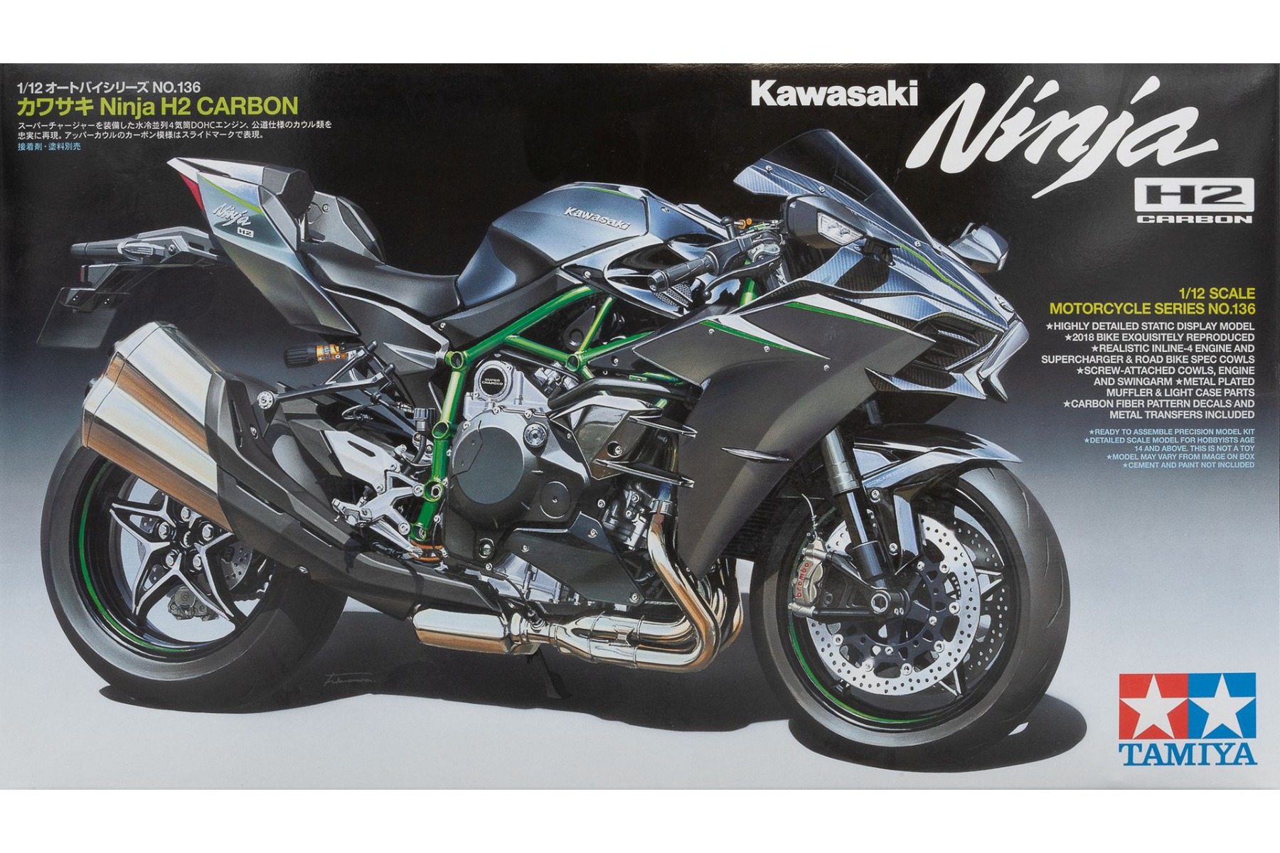 Tamiya TA14136 Kawasaki Ninja H2 Carbon, model kit
