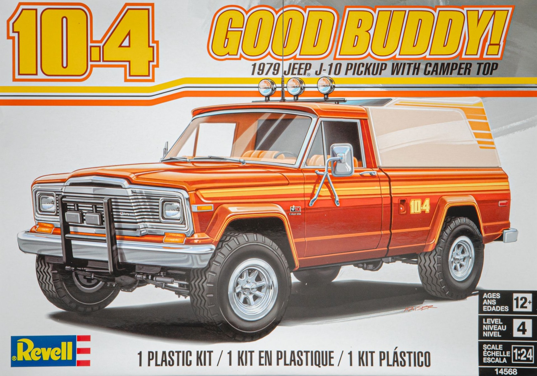 Revell RE14568 Jeep J-10, 1979 Pickup with Camper Top, model kit