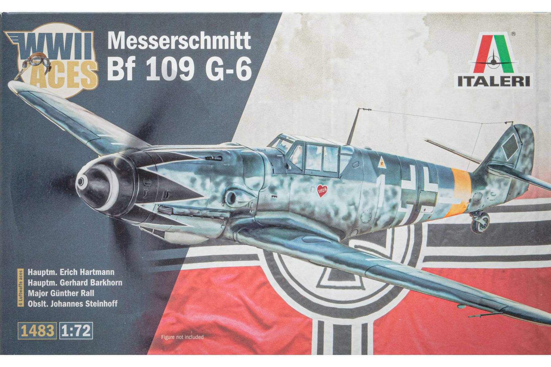 Italeri IT1483 Messerschmitt Bf 109 G-6, WWII Aces, model kit