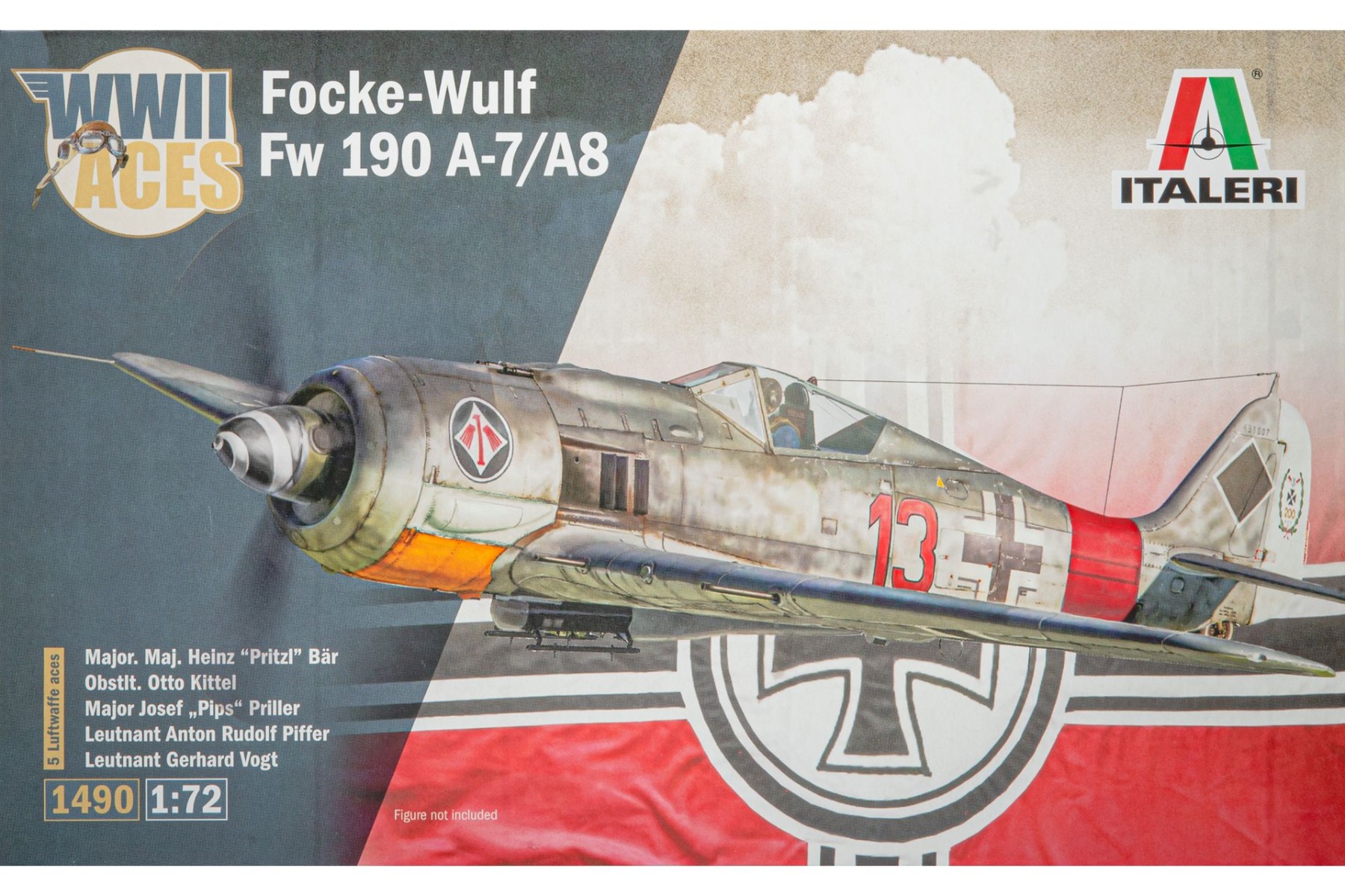 Italeri IT1490 Focke Wulf Fw 190 A-7/A-8 F, German Fighter Aircraft  - WWII Aces. model kit