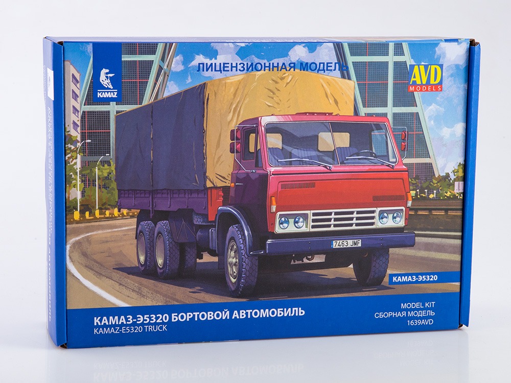 1639AVD Kamaz-E5320 flatbed truck with tent, prototype, model kit
