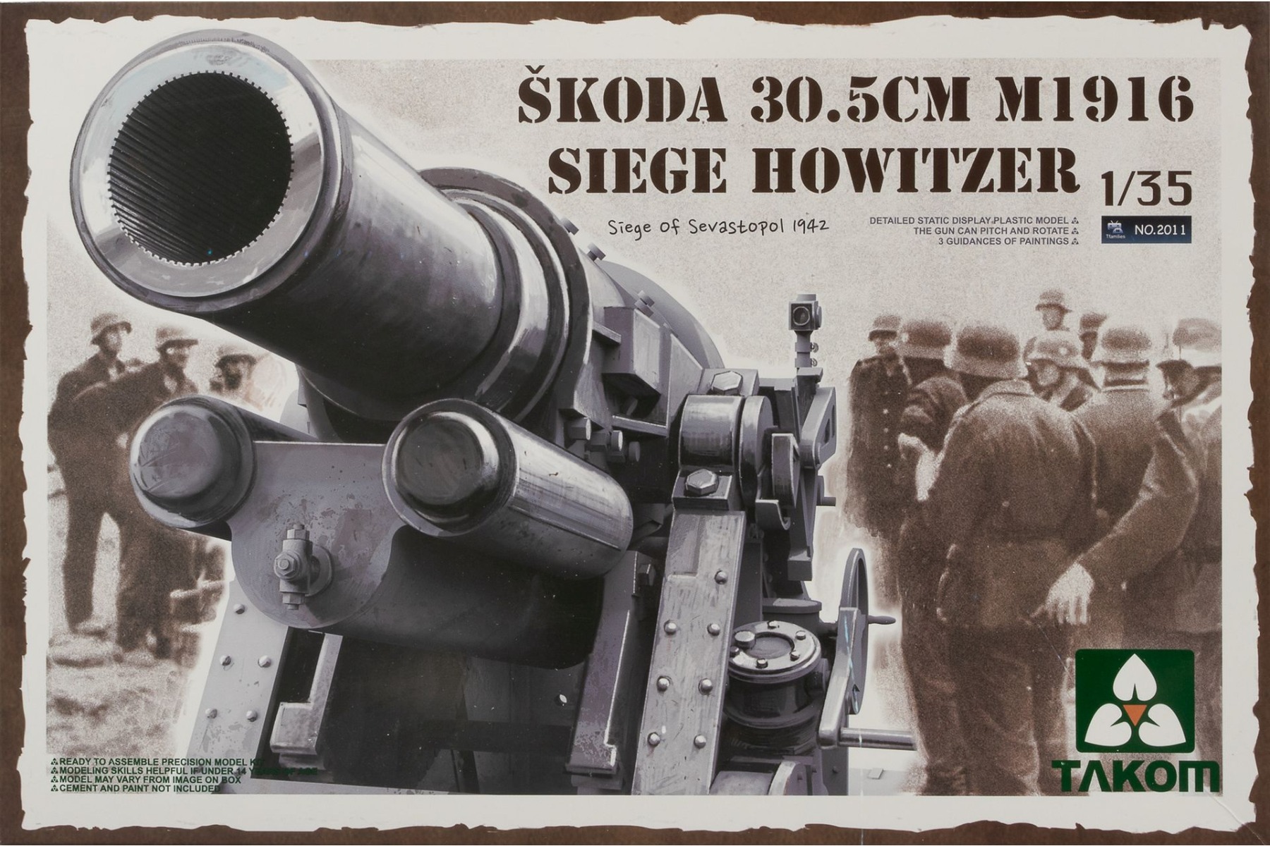 TAKOM2011 Skoda 30,5cm M.16 Siege Howitzer Siege Of Sevastopol 1942, model kit