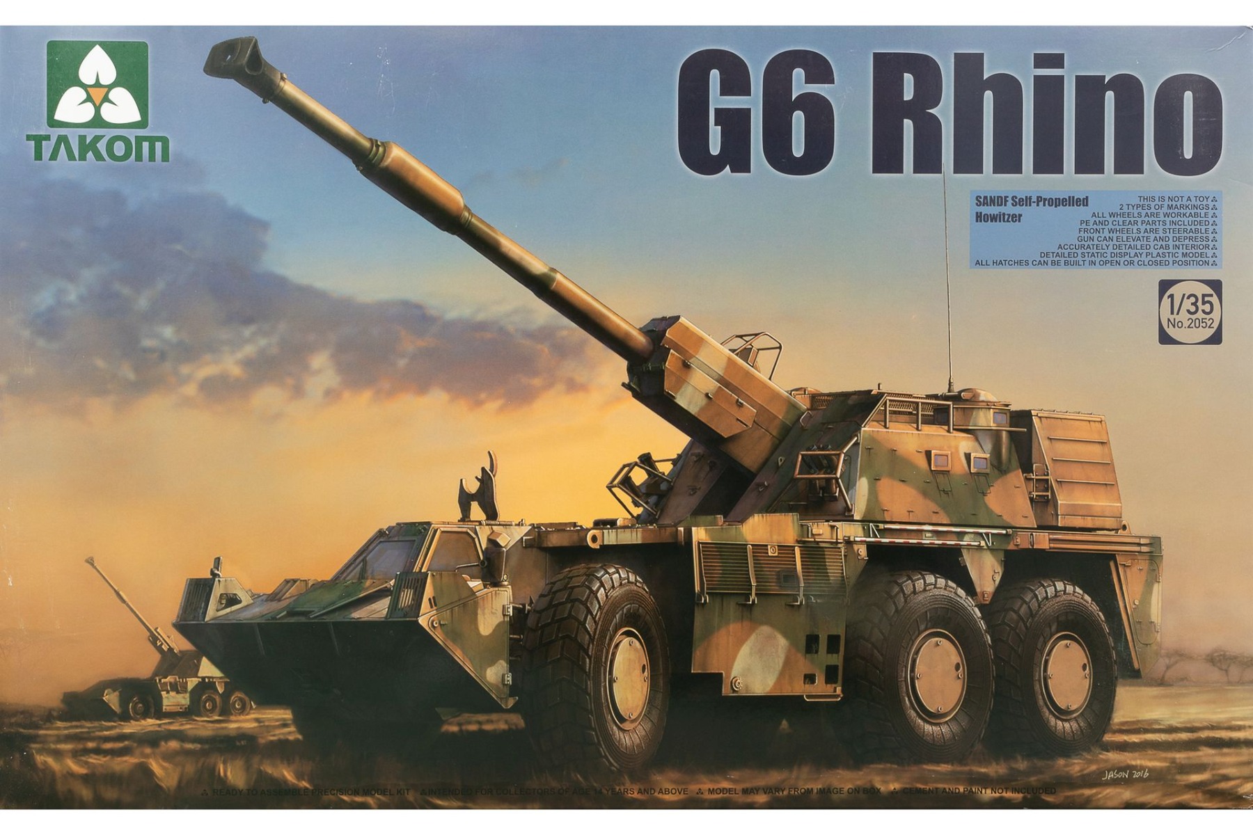 TAKOM2052 G6 Rhino SANDF Self-Propelled Howitzer, model kit