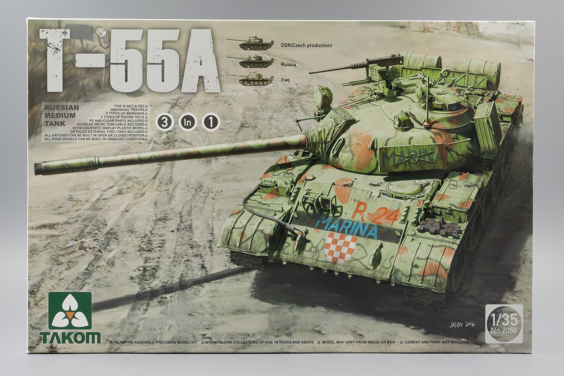 TAKOM2056 Russian Medium Tank T-55A 3 in 1, model kit