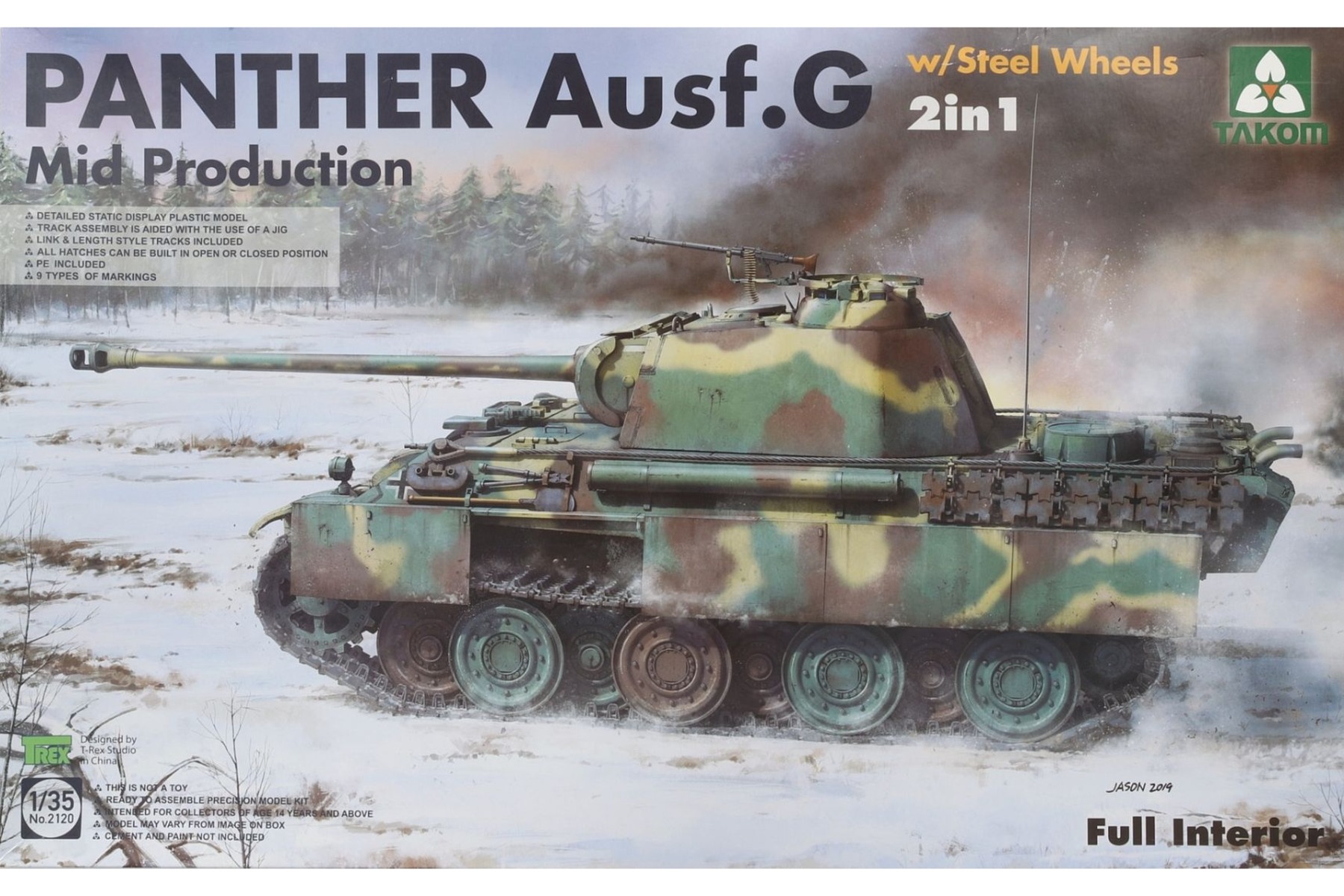 TAKOM2120 Panther Ausf. G Mid Production w/Steel Wheels Full interior kit