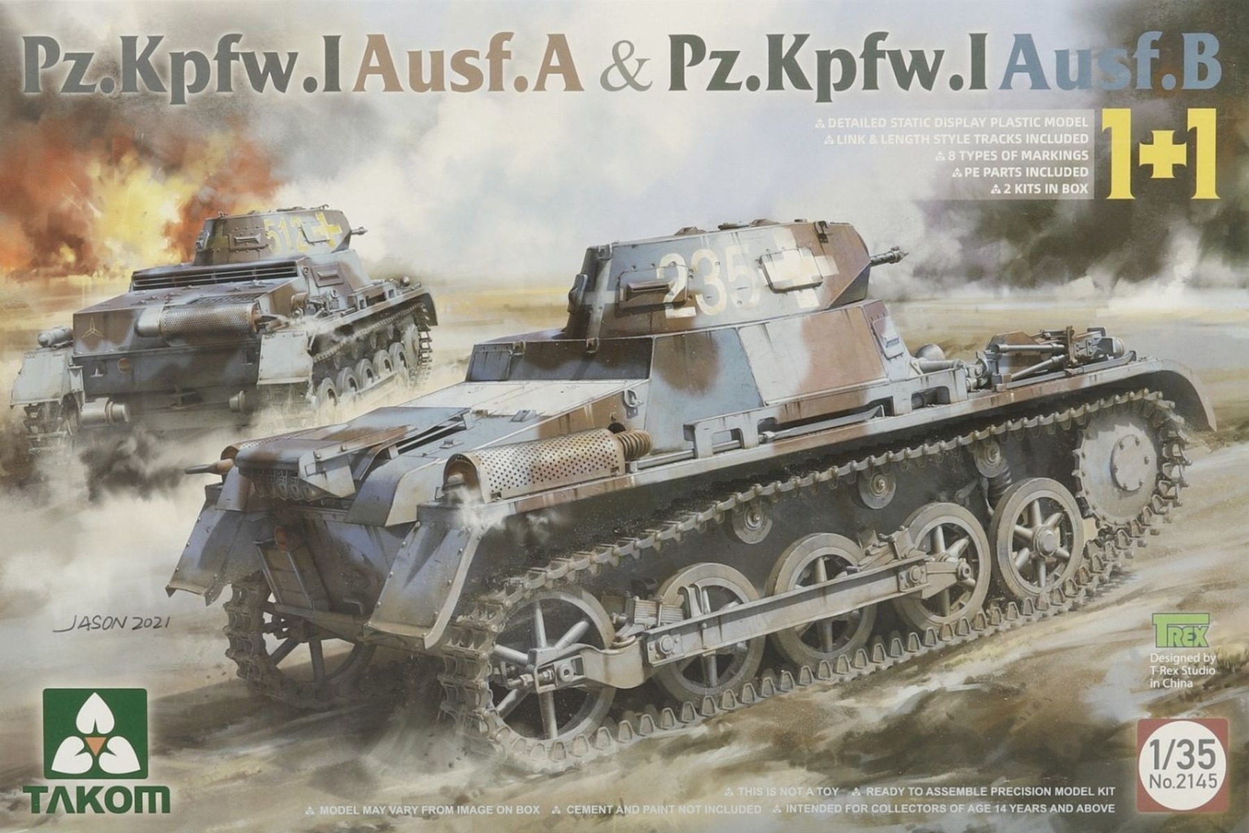 TAKOM2145 Pz.Kpfw.I Ausf.A & Pz.Kpfw.I Ausf.B (2 kits)