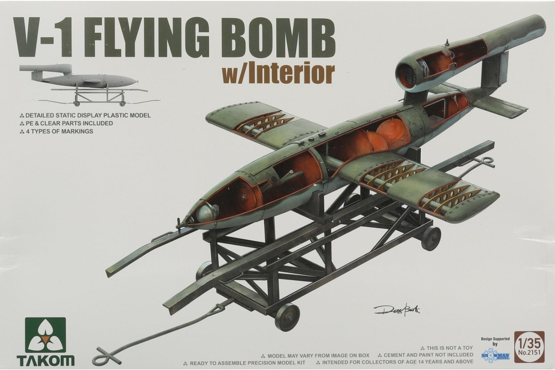 TAKOM2151 V-1 Flying Bomb with Interior, model kit