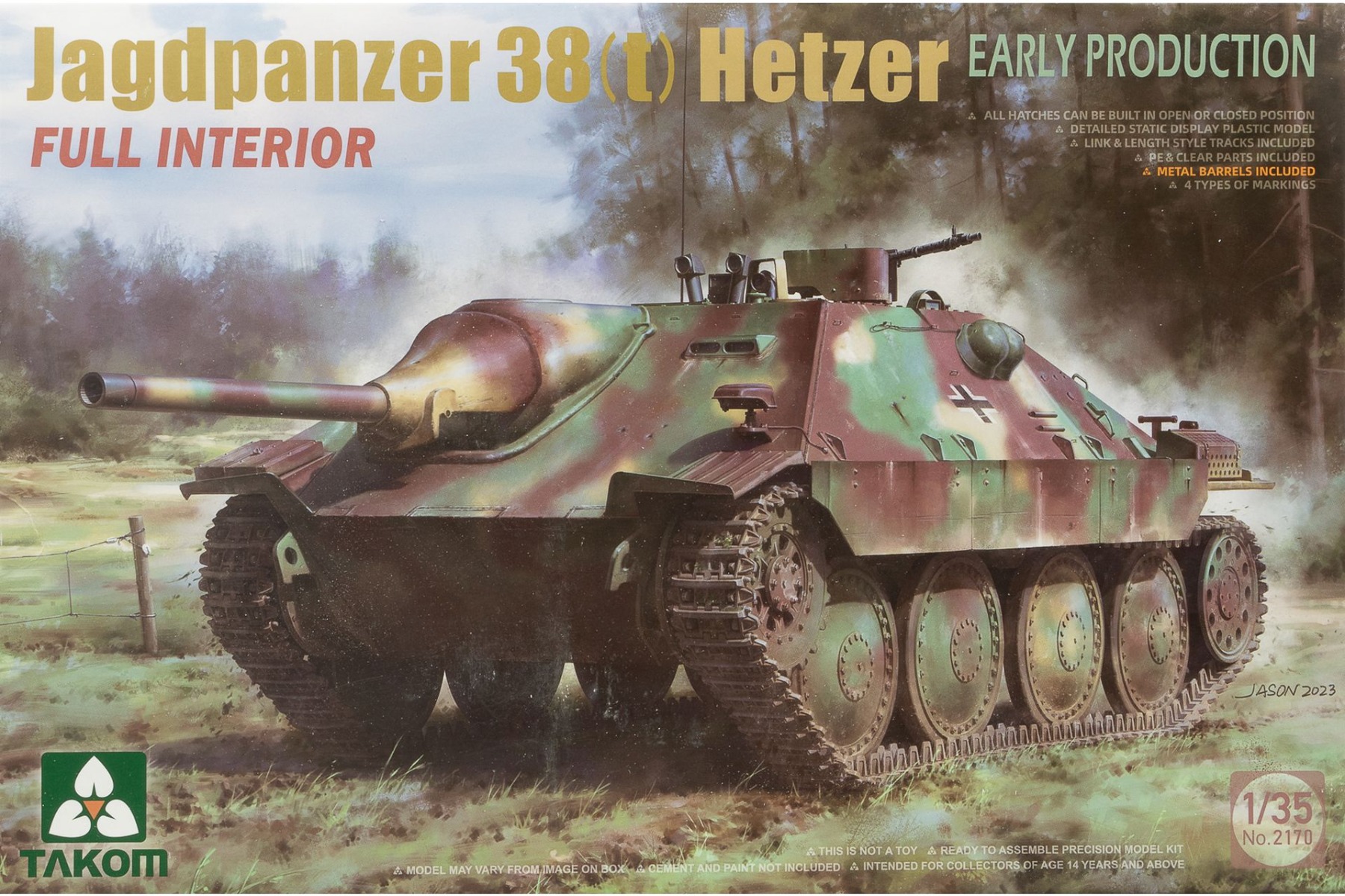 TAKOM2170 Jagdpanzer 38(t) Hetzer, Early Production (Full Interior), model kit