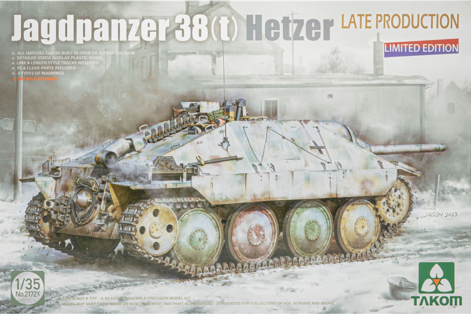 TAKOM2172X Jagdpanzer 38(t) Hetzer, Late Production, Limited Edition (Without Interior), model kit