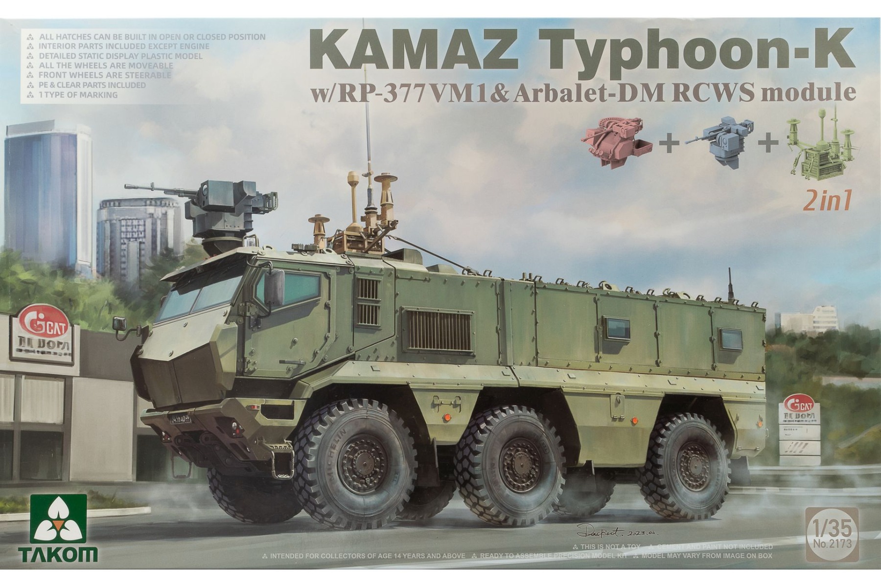 TAKOM2173 KAMAZ Typhoon-K w/ RP-377VM1 & Arbalet-DM RCWS module, model kit