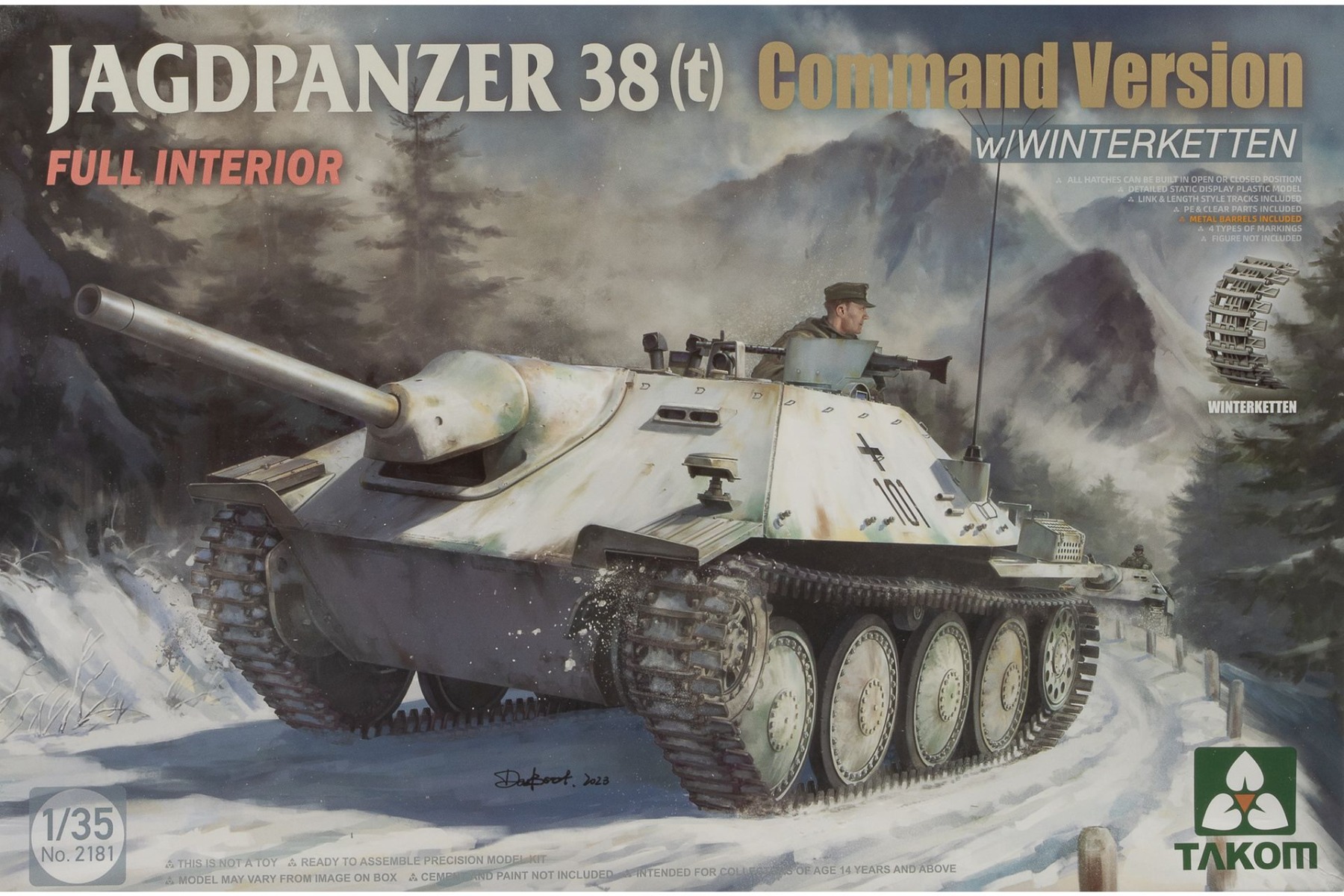 TAKOM2181 Jagdpanzer 38(t) Command Version (w. full interior), model kit