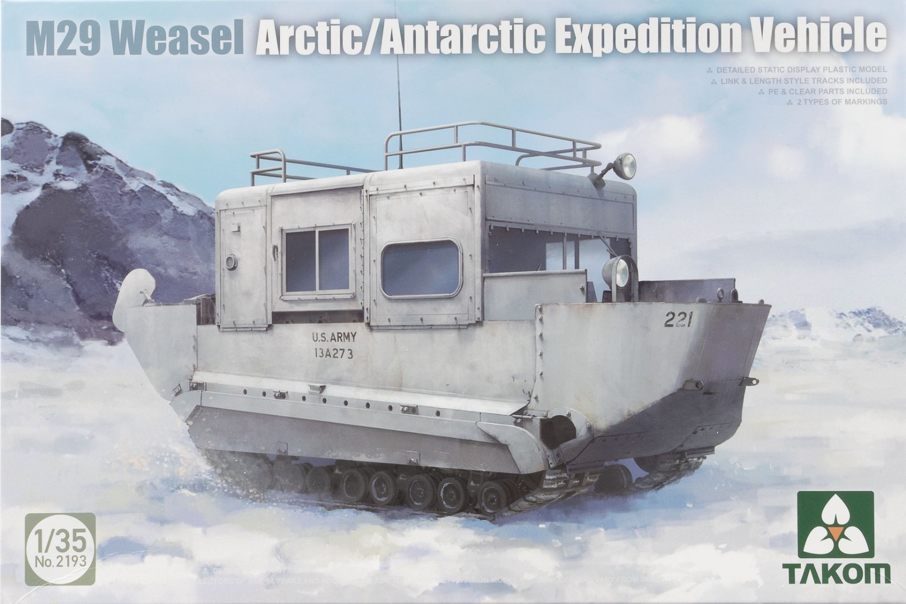 TAKOM2193 M29 Weasel Arctic/Antarctic Expedition Vehicle, model kit