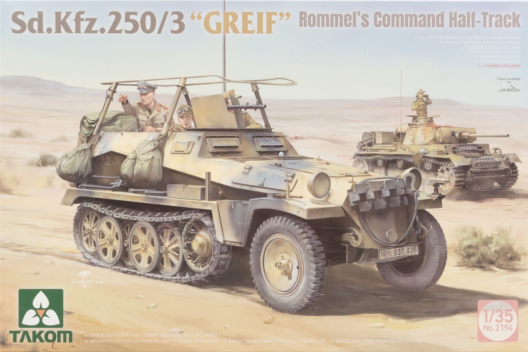 TAKOM2194 Sd.Kfz.250/3 “GREIF” Rommel’s Command Half-Track, model kit