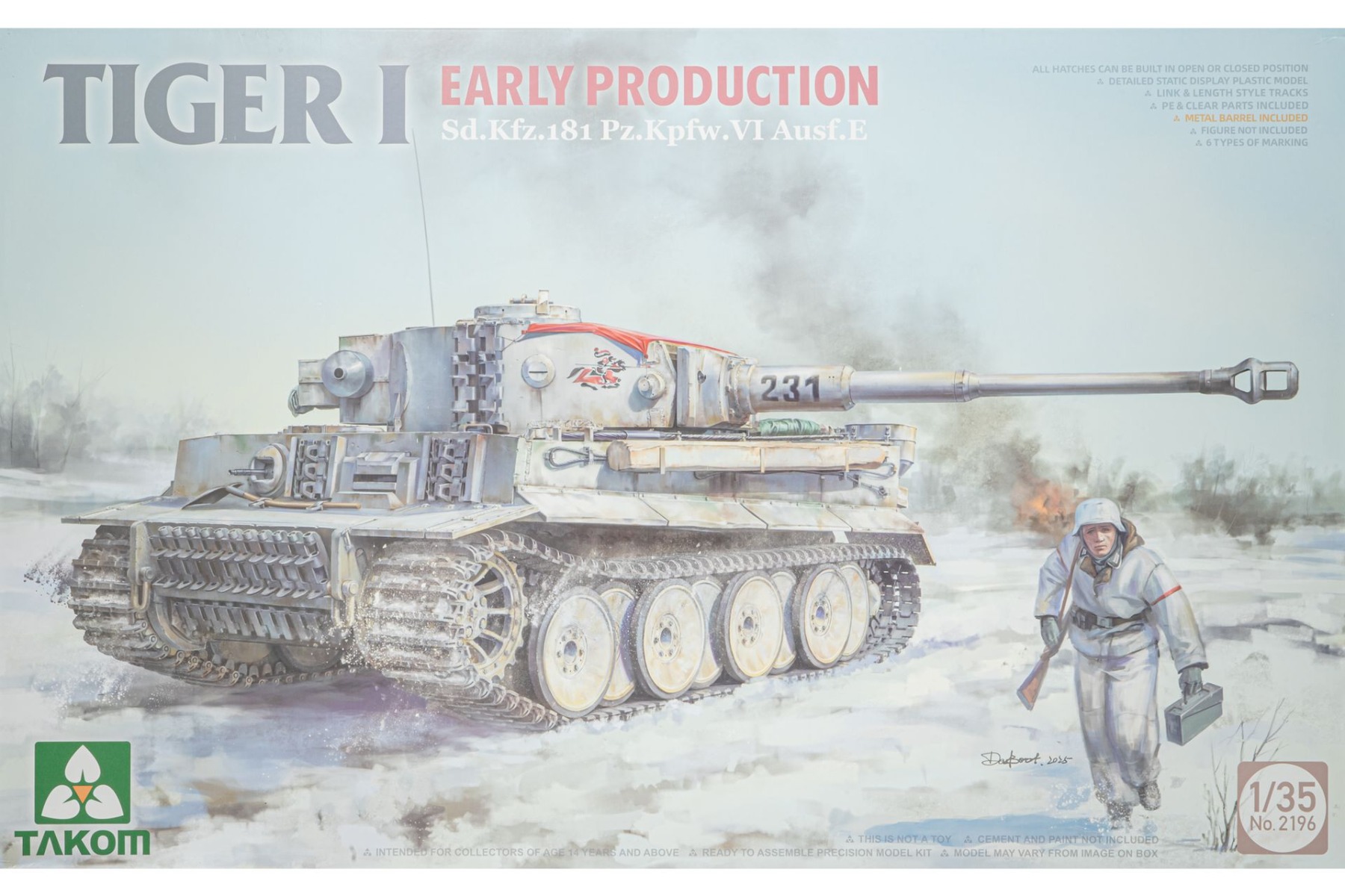 TAKOM2196 Tiger I Early Production Sd.Kfz. 181 Pz.Kpfw. VI Ausf. E, model kit