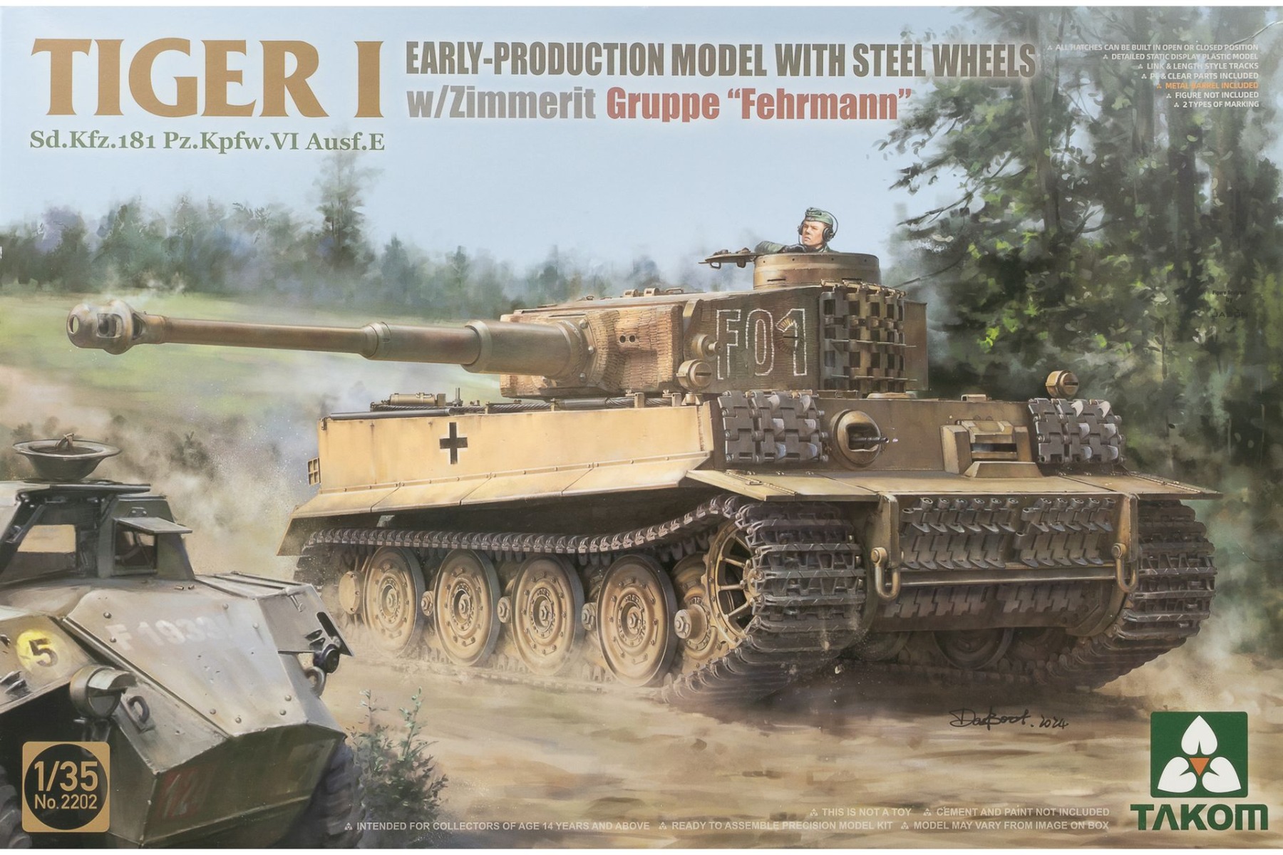 TAKOM2202 Tiger I Early Production Model with Steel Wheels w/zimmerit Gruppe 
