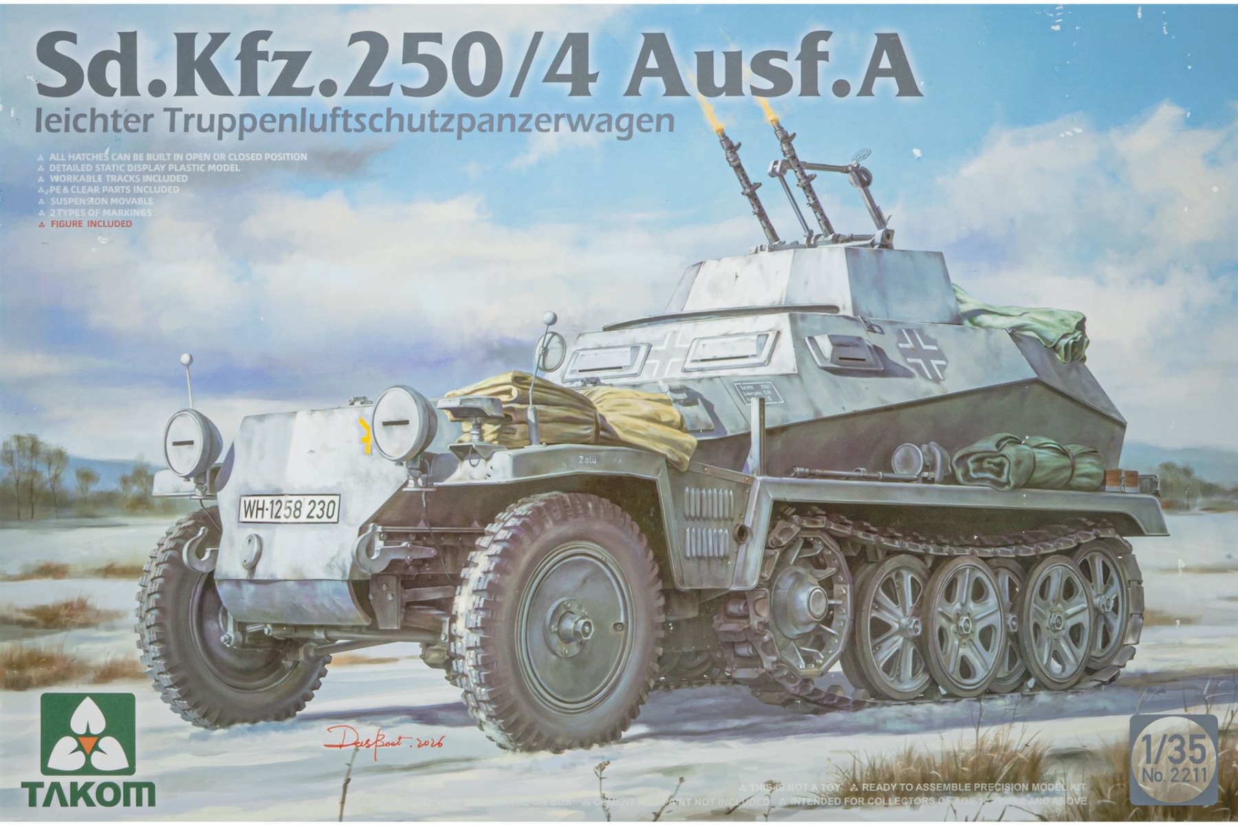 TAKOM2211 Sd.Kfz.250/4 Ausf.A leichter Truppenluftschutzpanzerwagen, model kit