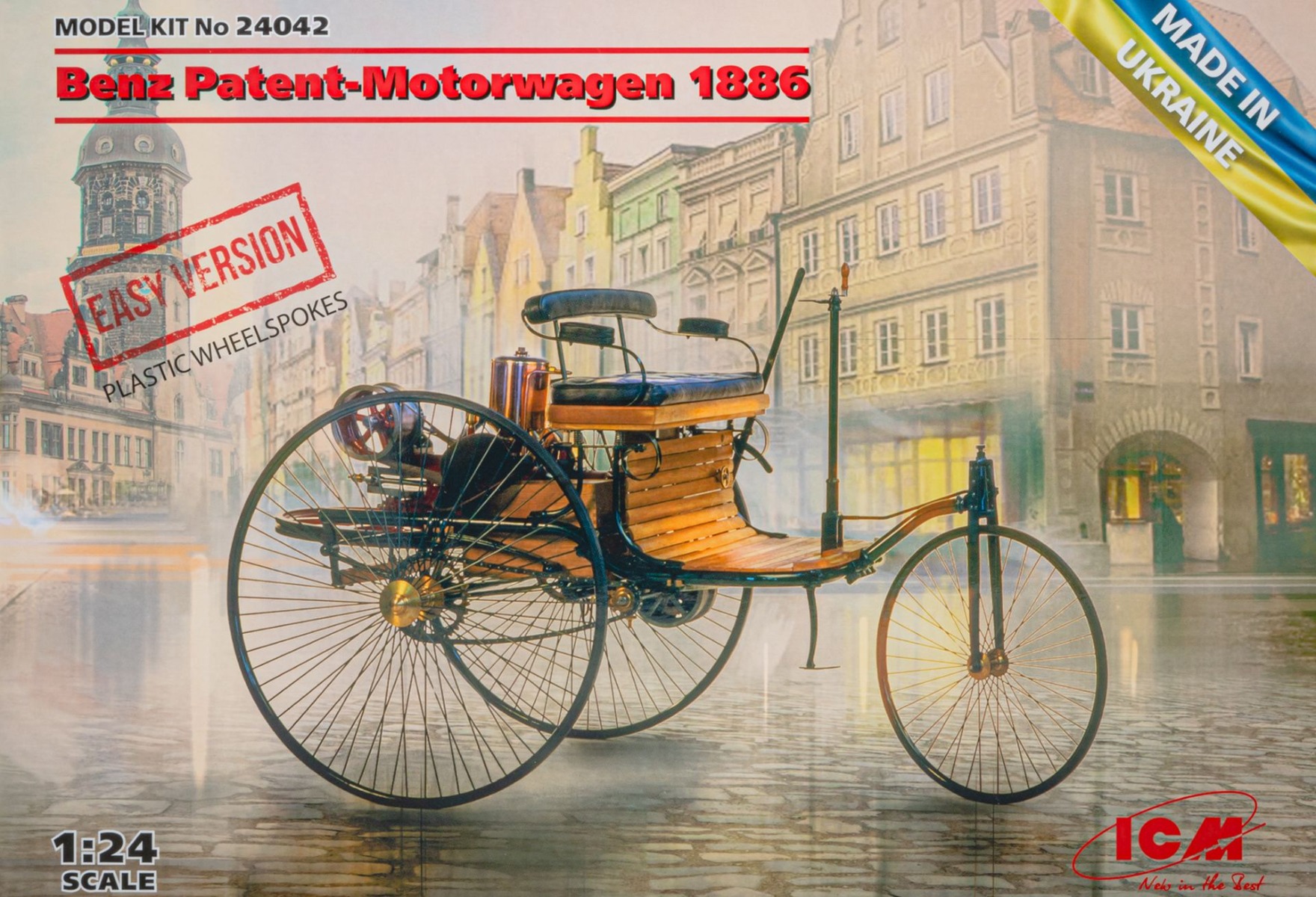 ICM24042 Benz Patent-Motorwagen 1886, Easy Version - Plastic Wheelspokes, model kit