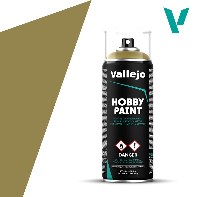 Panzer Yellow 400ml spray Vallejo Hobby Paint Primer 28001