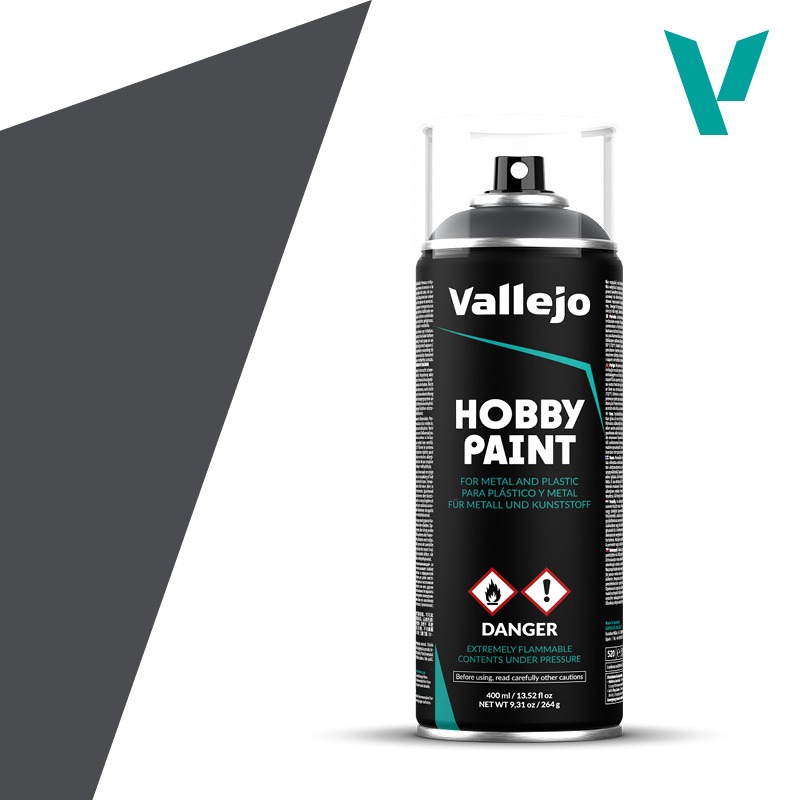 Panzer Grey 400ml spray Vallejo Hobby Paint Primer 28002