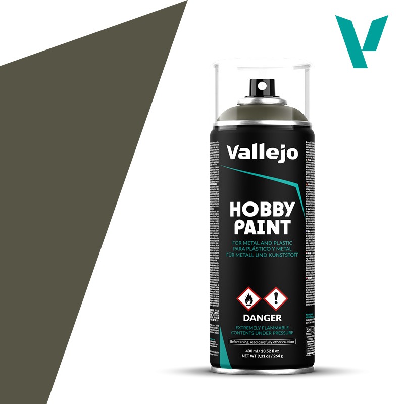 Russian Green 4B0 400ml spray Vallejo Hobby Paint Primer 28003