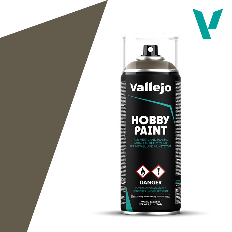 US Olive Drab 400ml spray Vallejo Hobby Paint Primer 28005