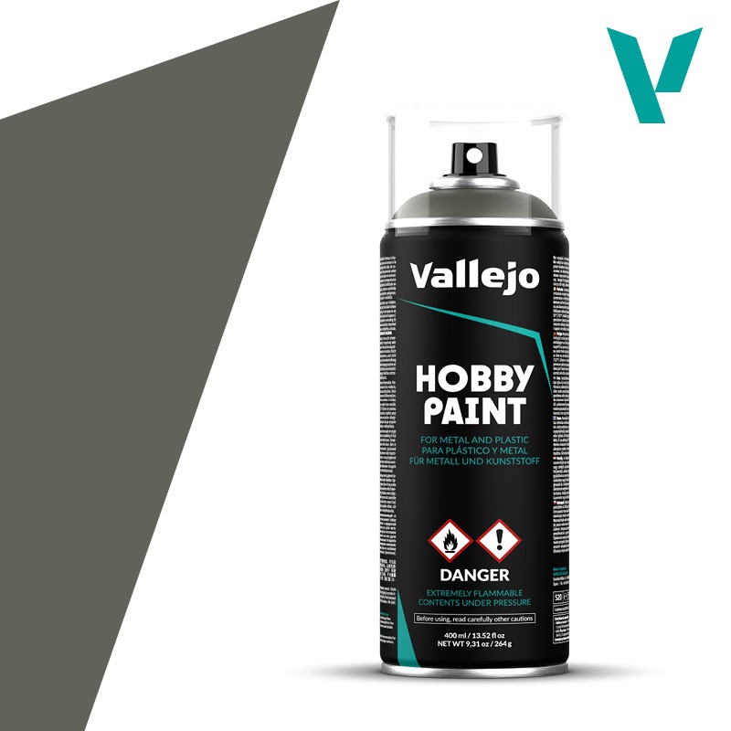 German Field Grey 400ml spray Vallejo Hobby Paint Primer 28006