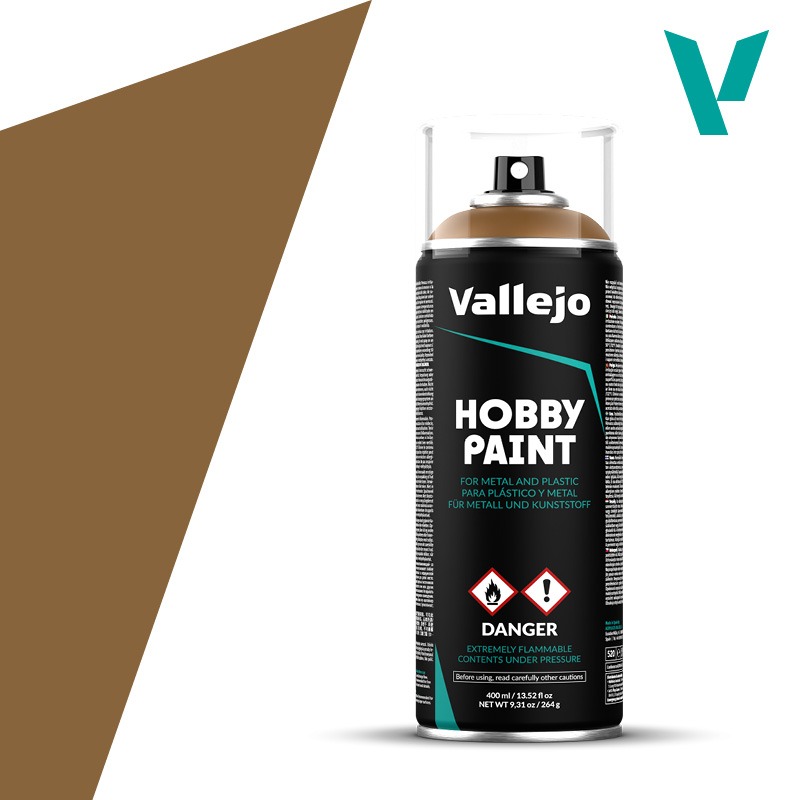 Leather Brown 400ml spray Vallejo Hobby Paint Primer 28014