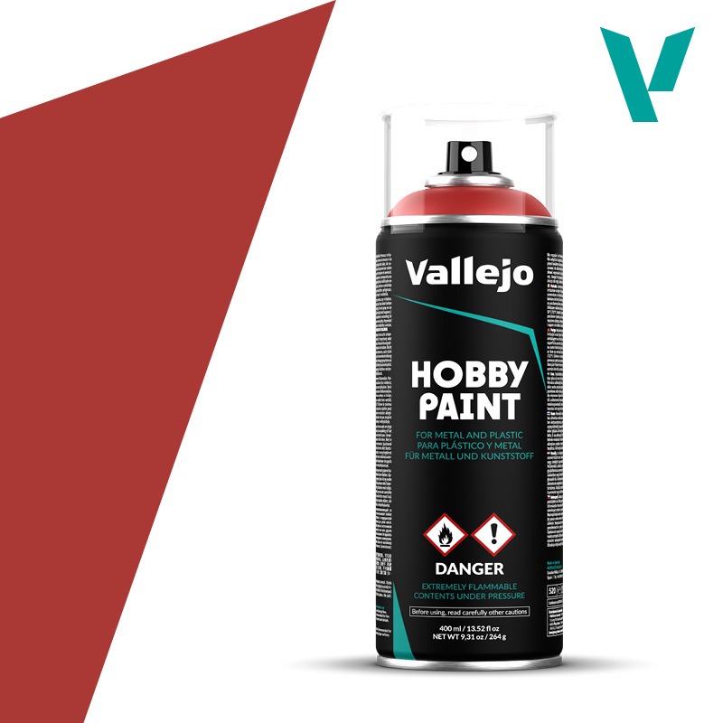 Scarlet Red 400ml spray Vallejo Hobby Paint Primer 28016