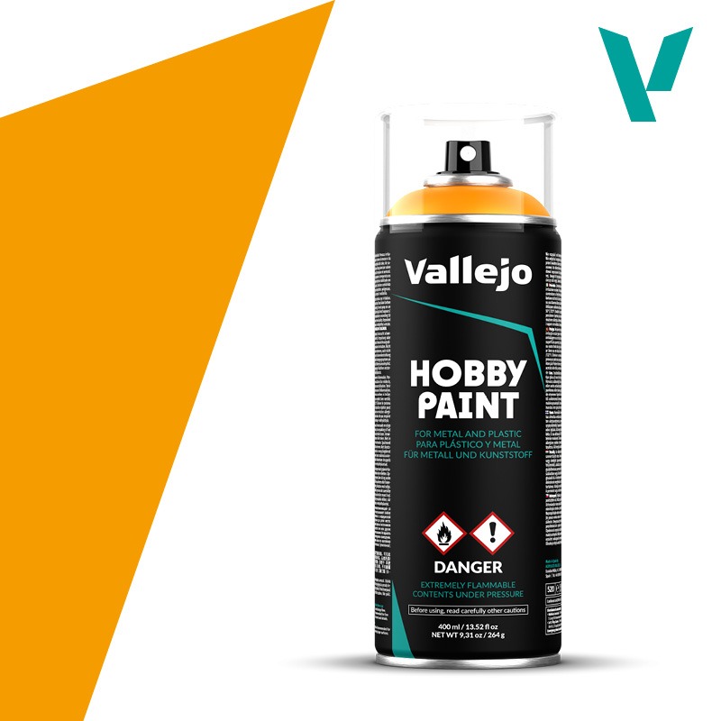 Sun Yellow 400ml spray Vallejo Hobby Paint Primer 28018