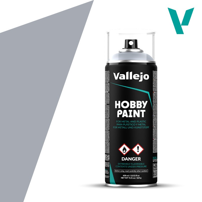 Silver 400ml spray Vallejo Hobby Paint Primer 28021