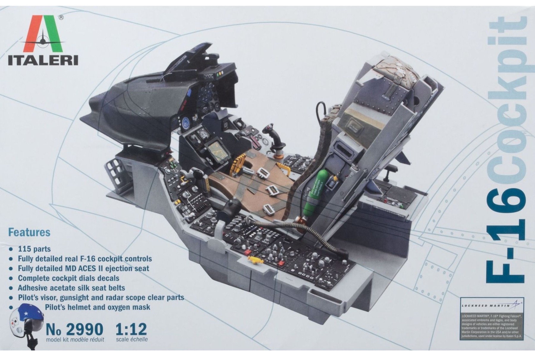 Italeri IT2990 F-16 Fighting Falcon Cockpit, model kit