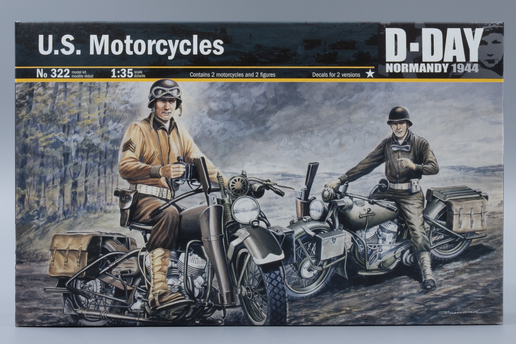 Italeri IT0322 U.S. Motorcycles, D-Day Normandy 1944/2014, model kit