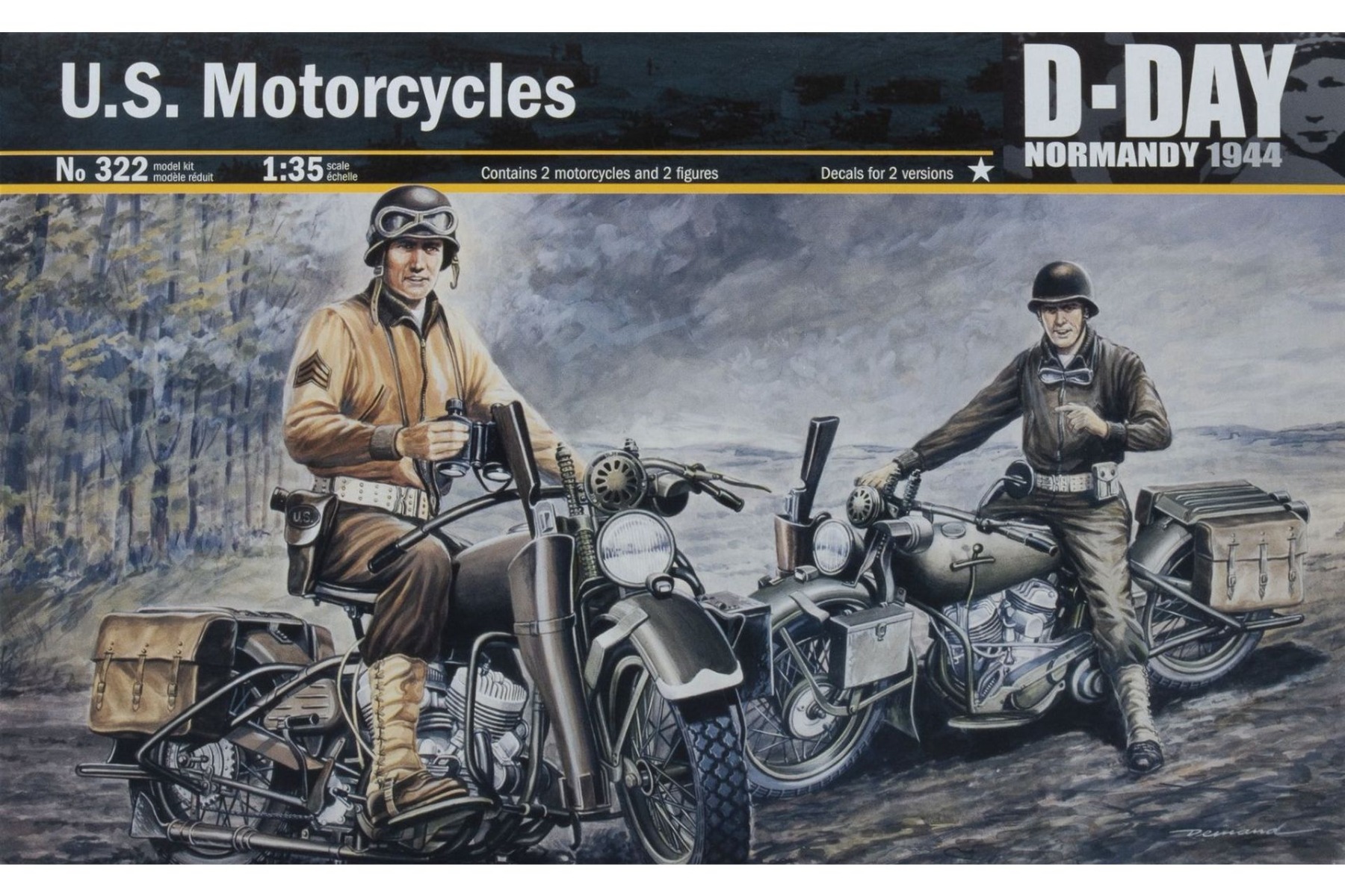 Italeri IT0322 U.S. Motorcycles, D-Day Normandy 1944/2014, model kit