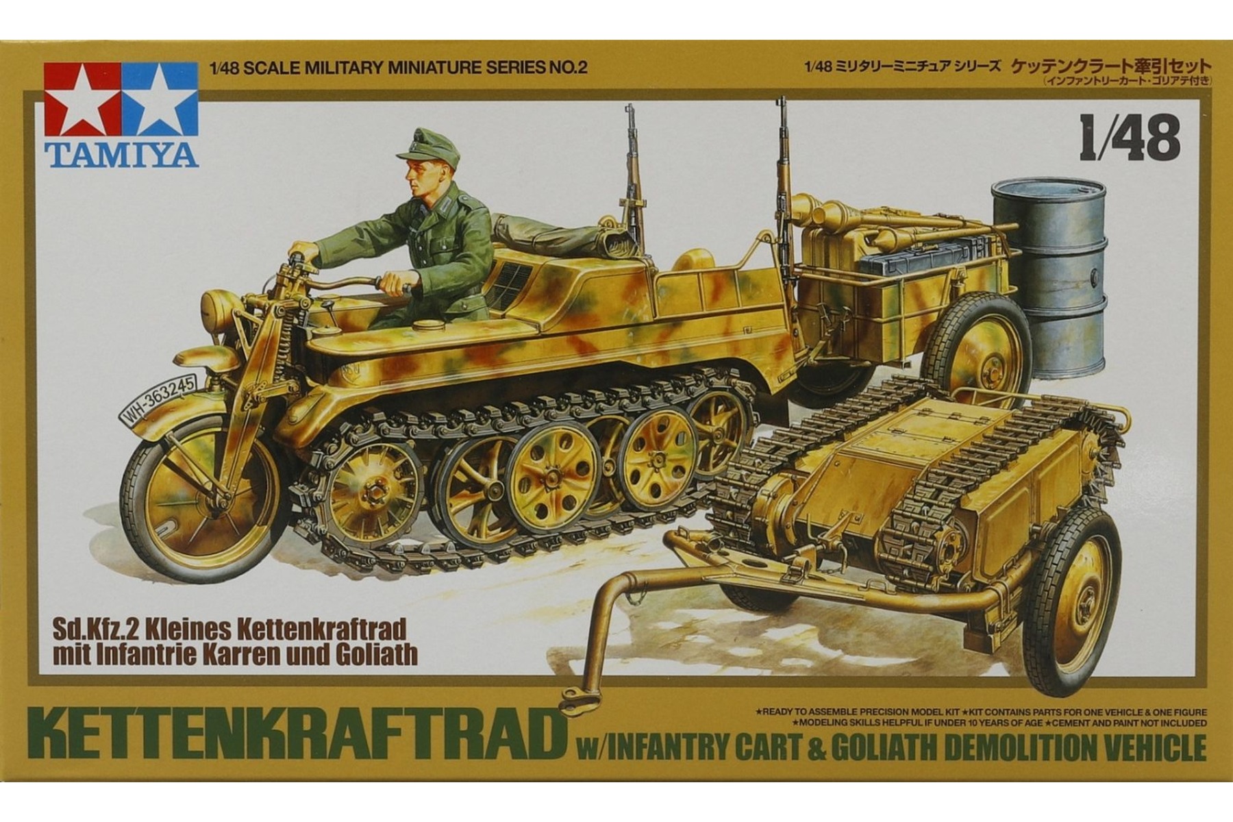 Tamiya TA32502 Kettenkraftrad w/Cart & Goliath Vehicle