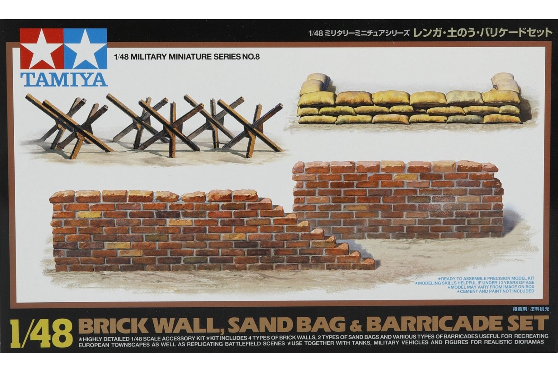 Tamiya TA32508 WWII Diorama-Set Brick Wall&Sandbag