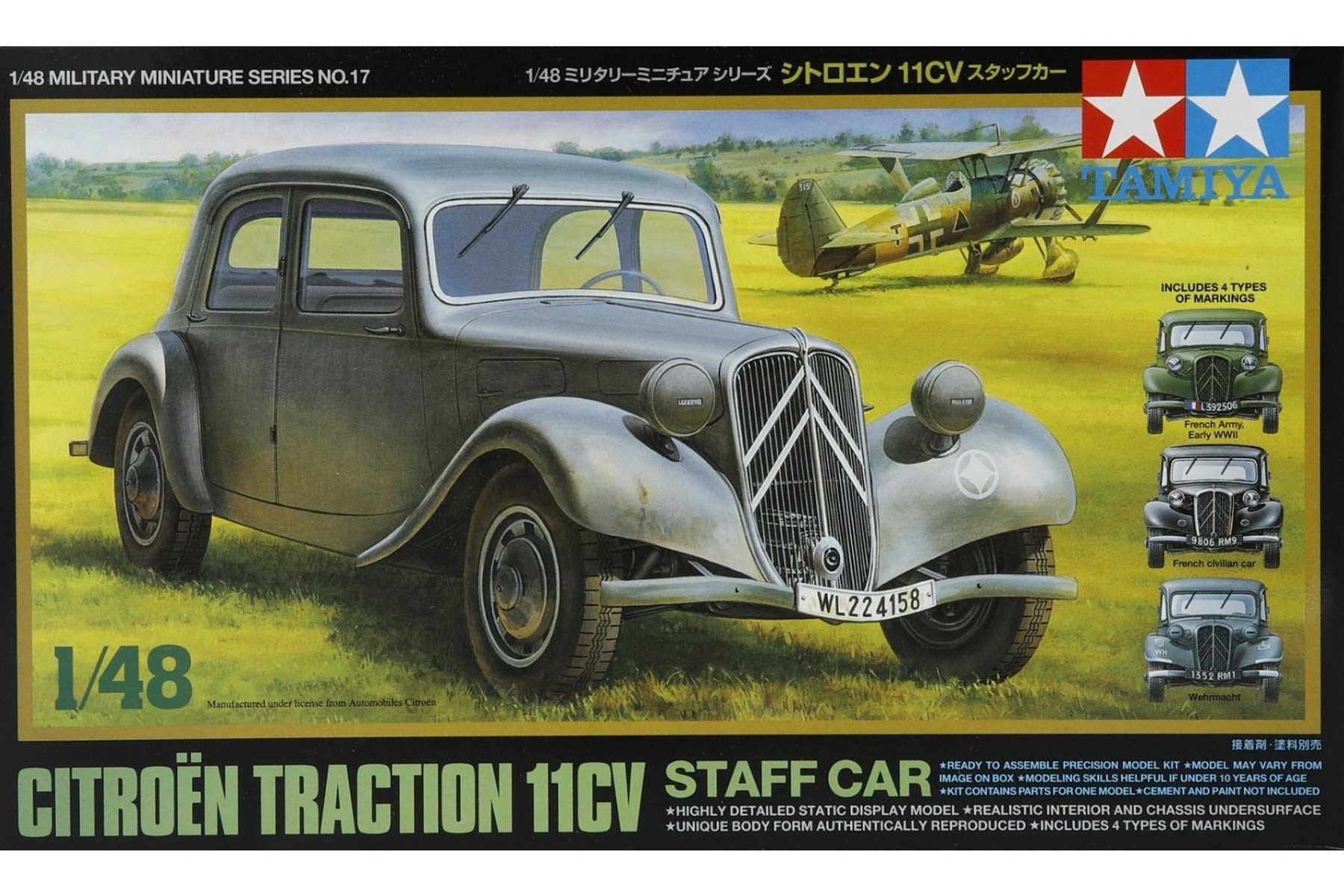 Tamiya TA32517 Citroën Traction 11CV staff car, model kit
