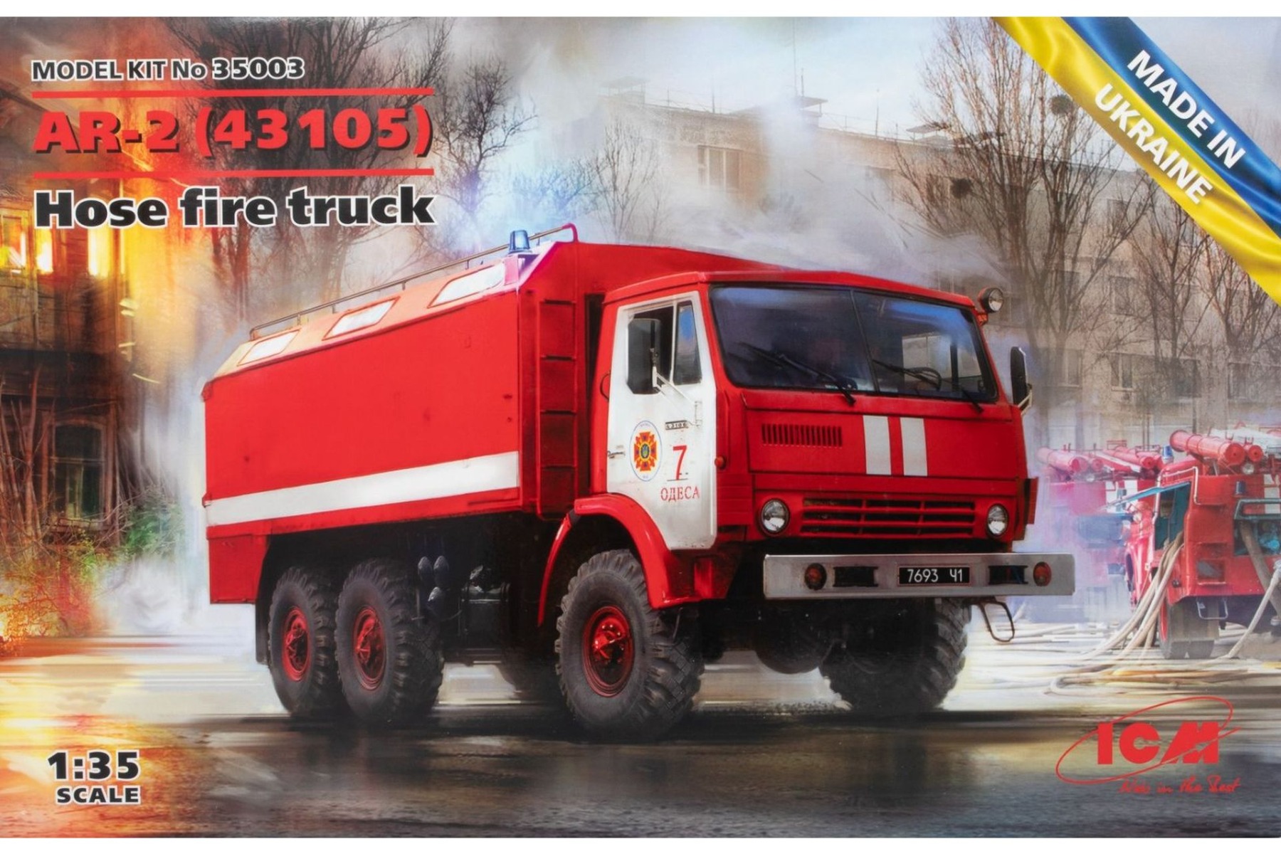 ICM35003 AR-2 Hose Fire Truck on Kamaz-4310 chassis, model kit