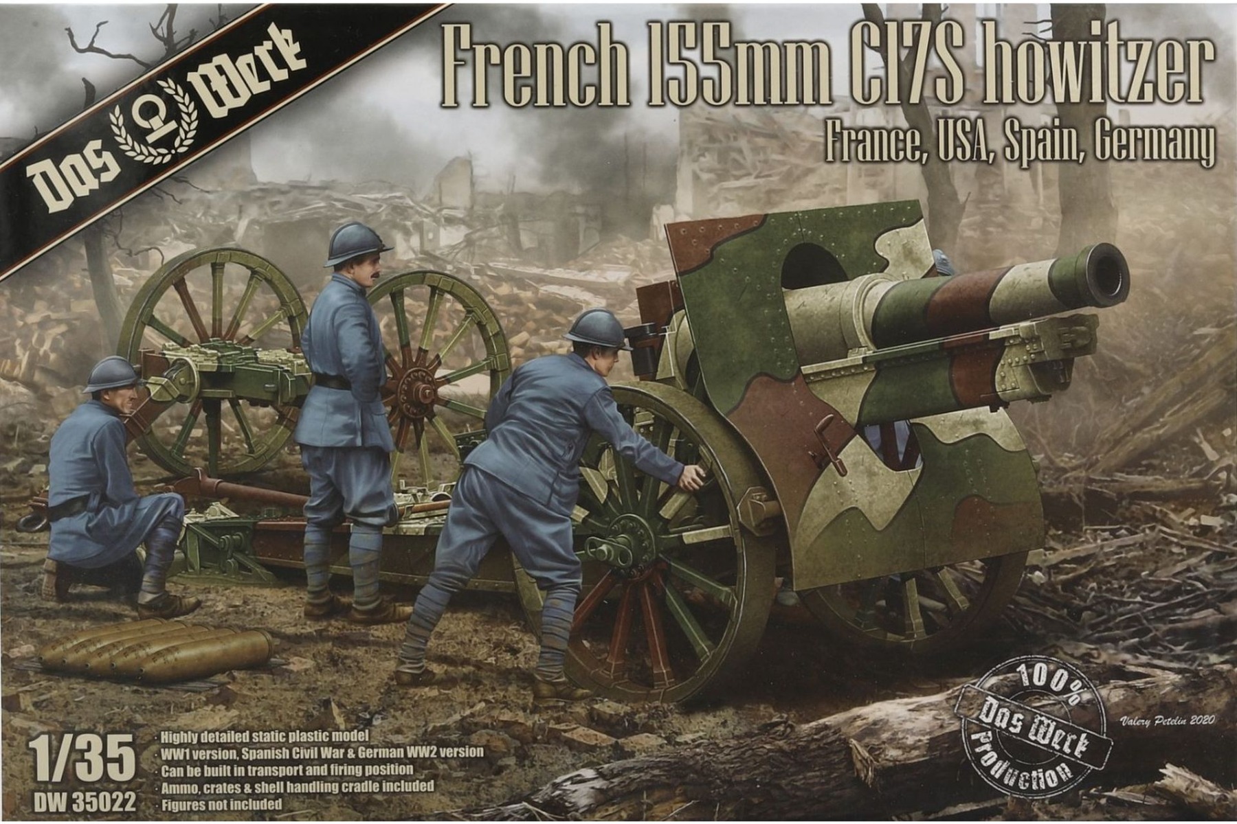 Das Werk DW35022 French Schneider 155mm C17S Howitzer (France, United States, Spain & Germany)