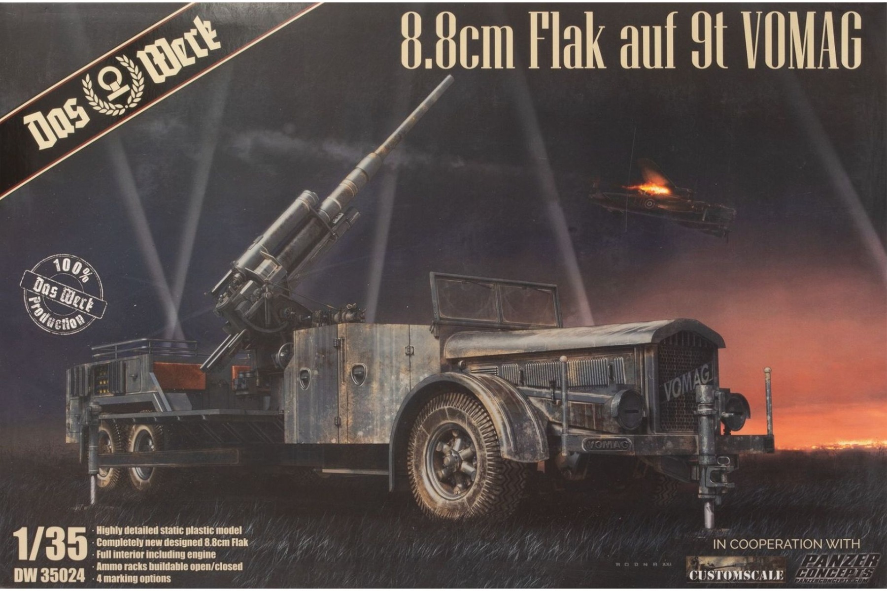 Das Werk DW35024 8,8 cm Flak auf 9t VOMAG, model kit