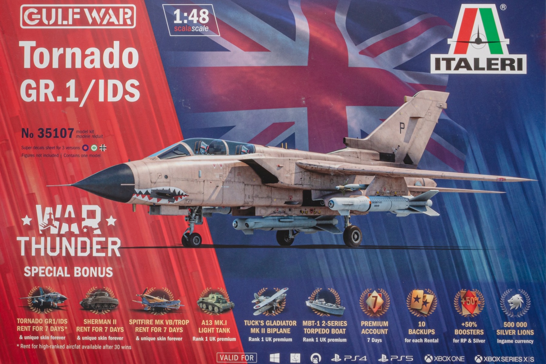 Italeri IT35107 Tornado GR.1/IDS Gulf War, War Thunder, model kit