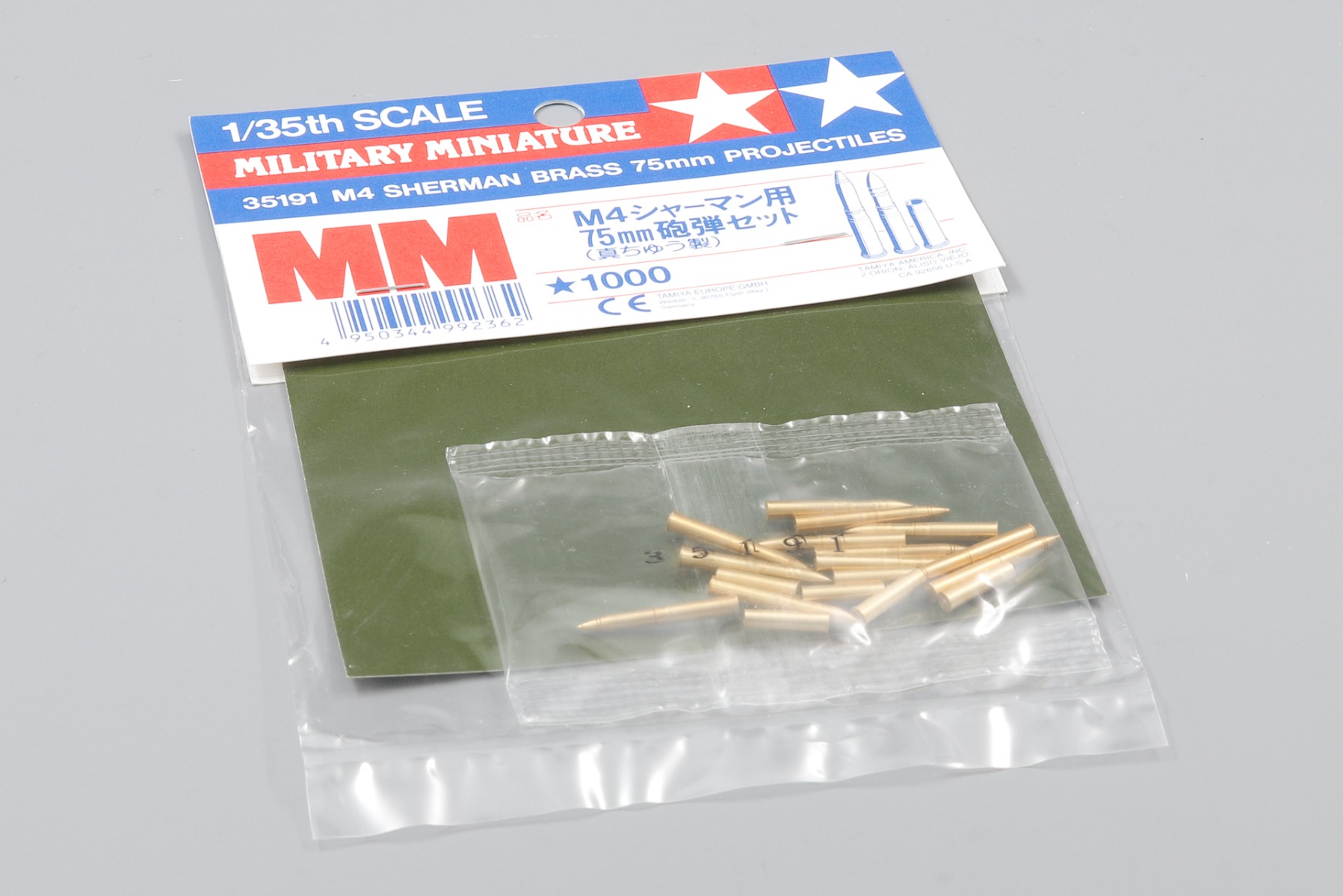 Tamiya TA35191 M4 Sherman Brass 75mm Projectiles
