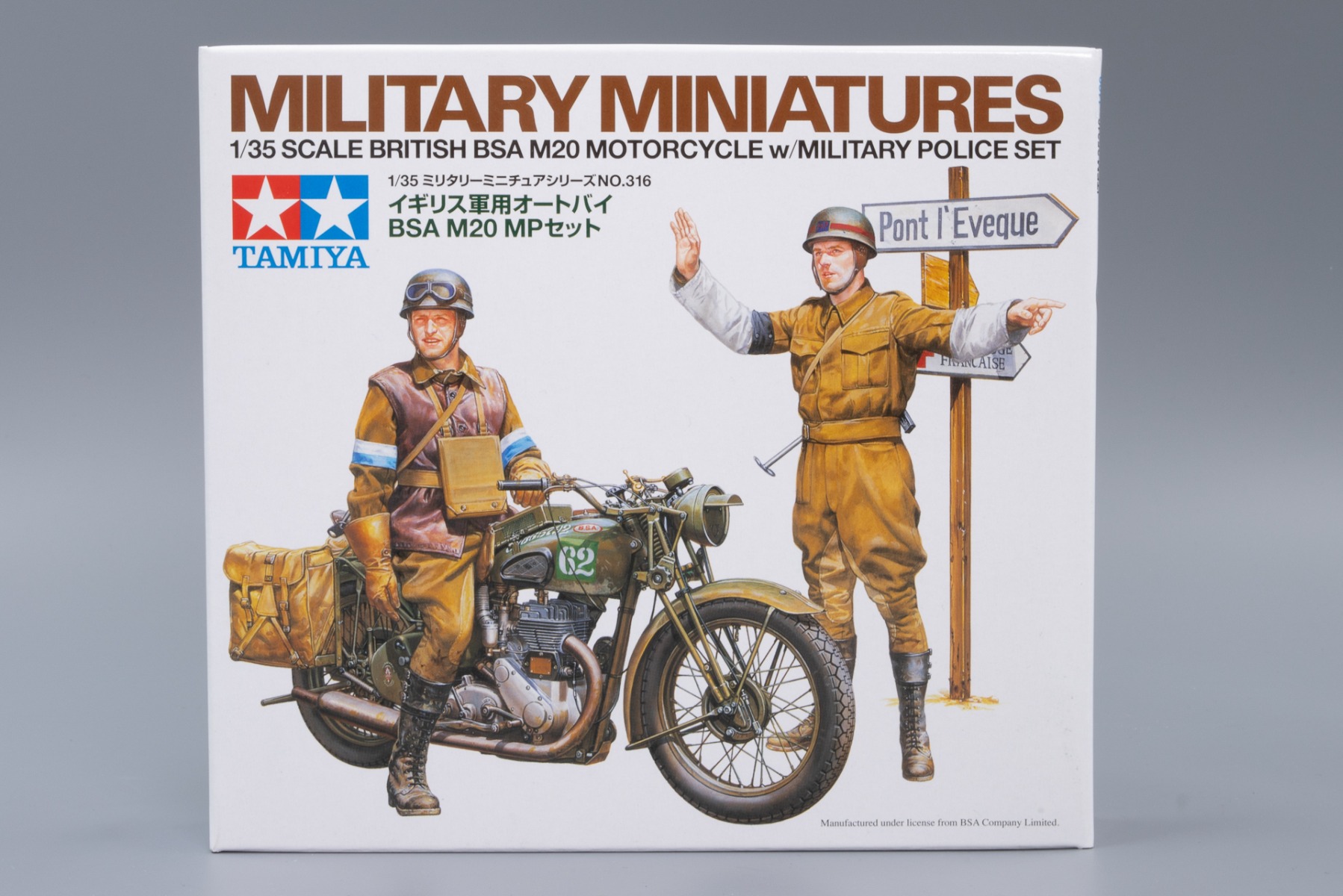 Tamiya TA35316 British BSA M20 Motorcycle w/Military Police, model kit