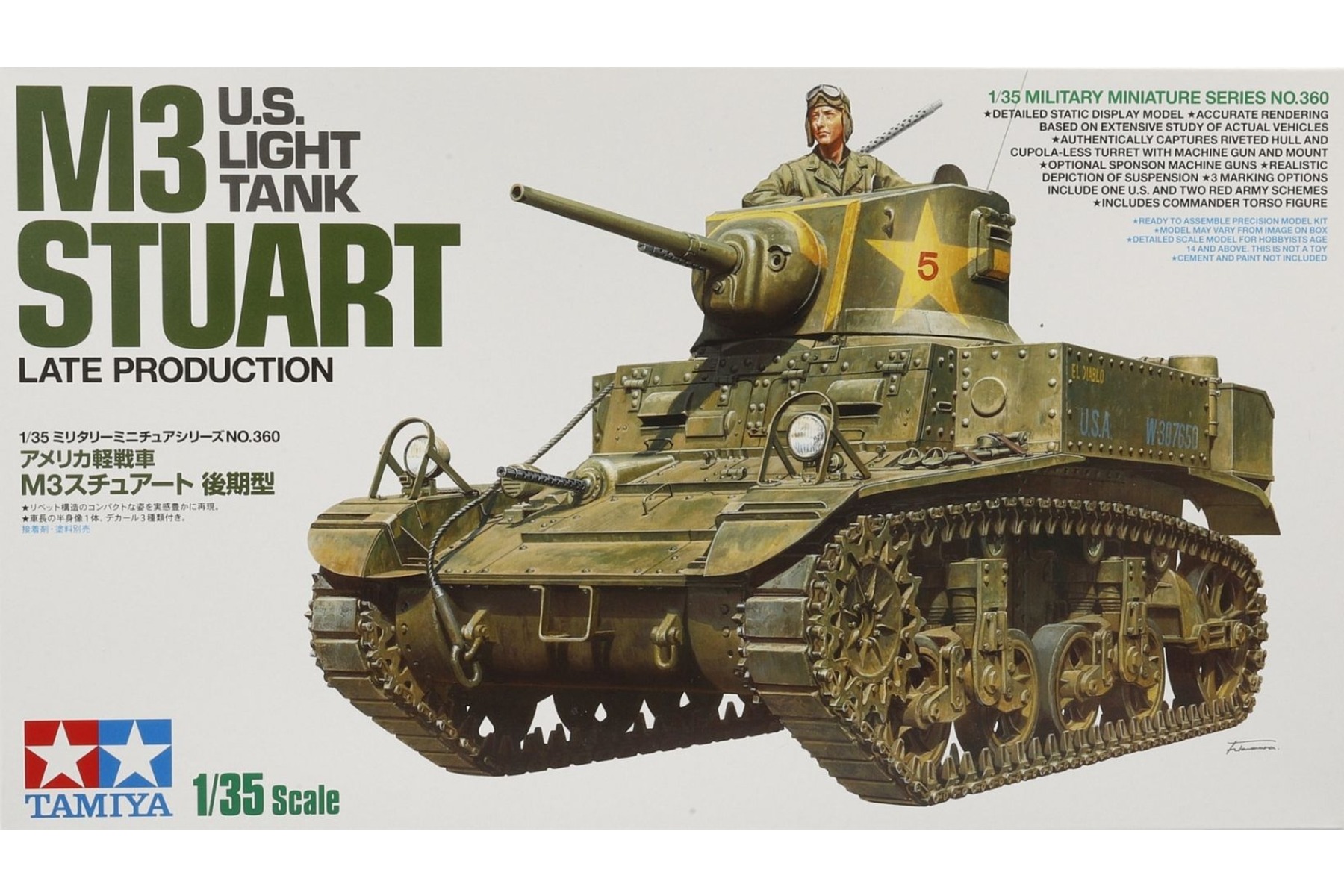 Tamiya TA35360 U.S. Light Tank M3 Stuart Late Production
