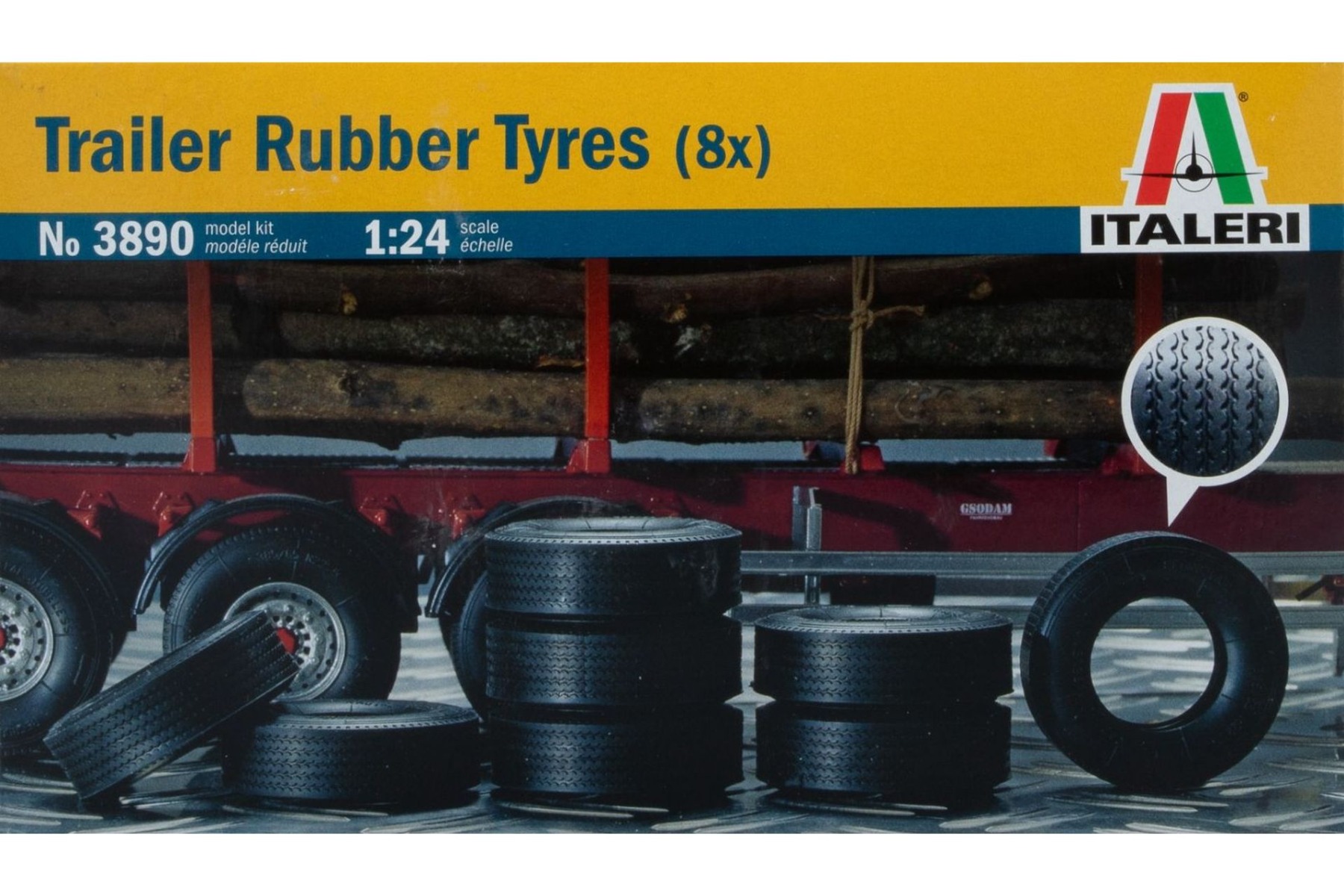 Italeri IT3890 Trailer Rubber Tyres (8 pcs)